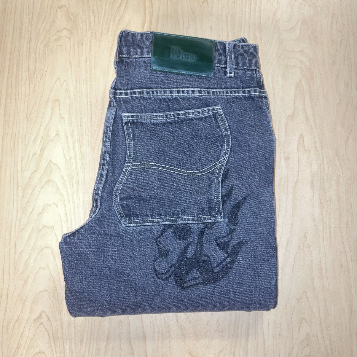 Dime Dime Baggy Jeans Cool Flame Design Size US 30 / EU 46 - 2 Thumbnail