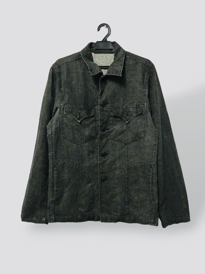 Japanese Brand Rare 🔴 291295 = Homme Button Up Shell Linen Jacket Size US L / EU 52-54 / 3 - 1 Thumbnail