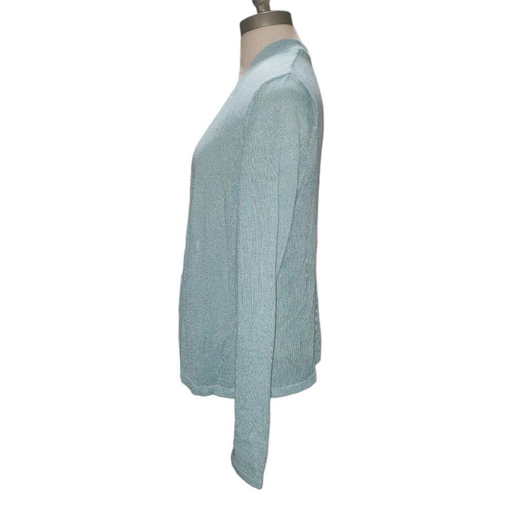 Designer CT477 J.Jill Mint Green ladies Open Cardigan : Size L / US 10 / IT 46 - 3 Thumbnail