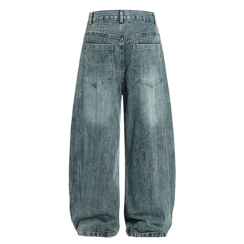 Vintage Men's Washed Embroidered Distressed Curved-Leg Jeans Size US 32 / EU 48 - 2 Thumbnail