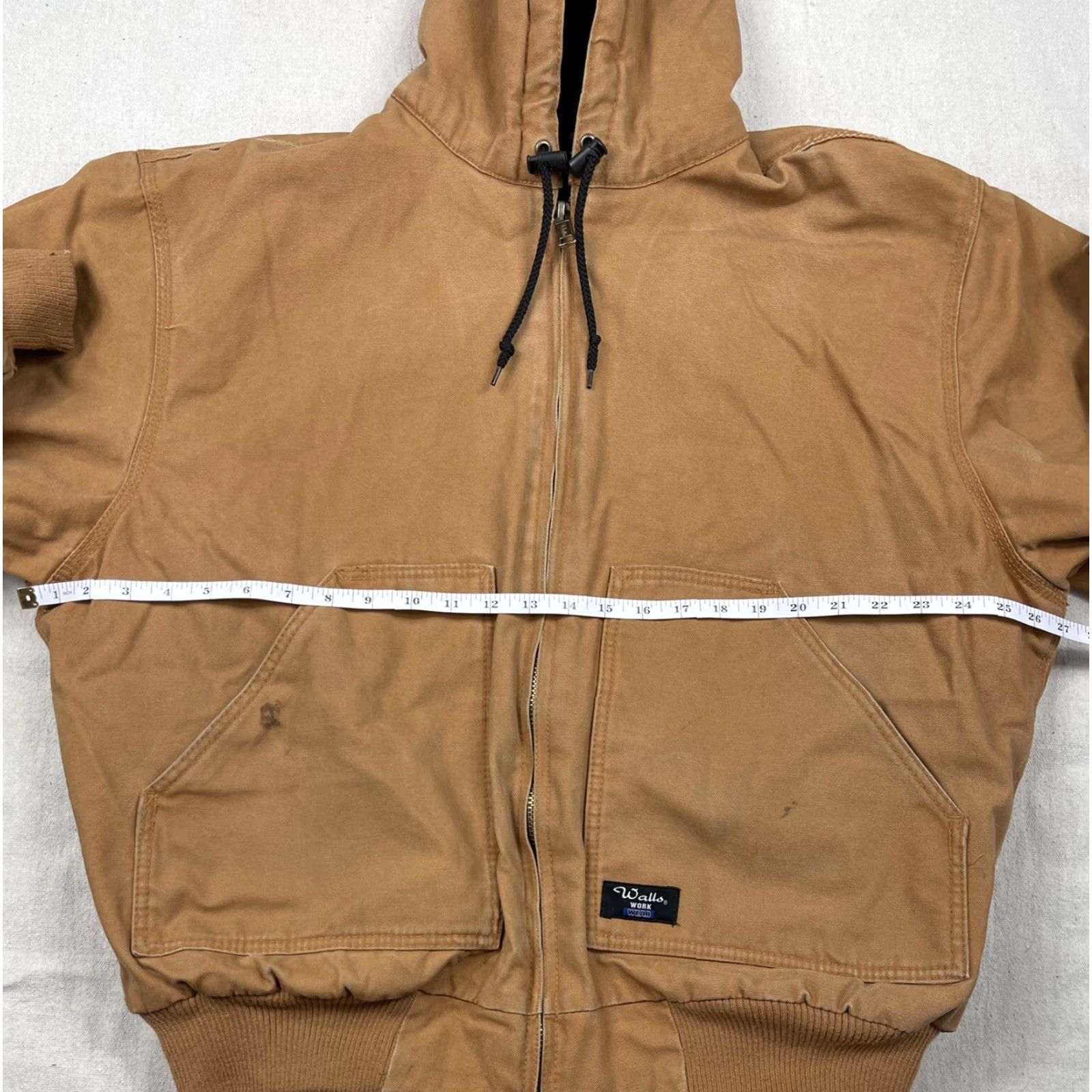 Walls VINTAGE Walls Jacket Full Zip Brown Canvas Men XL Hooded Workwear Casual Zipper Embroidered Logo Frost Pruf 80s 90s Outdoor Size US XL / EU 56 / 4 - 5 Thumbnail