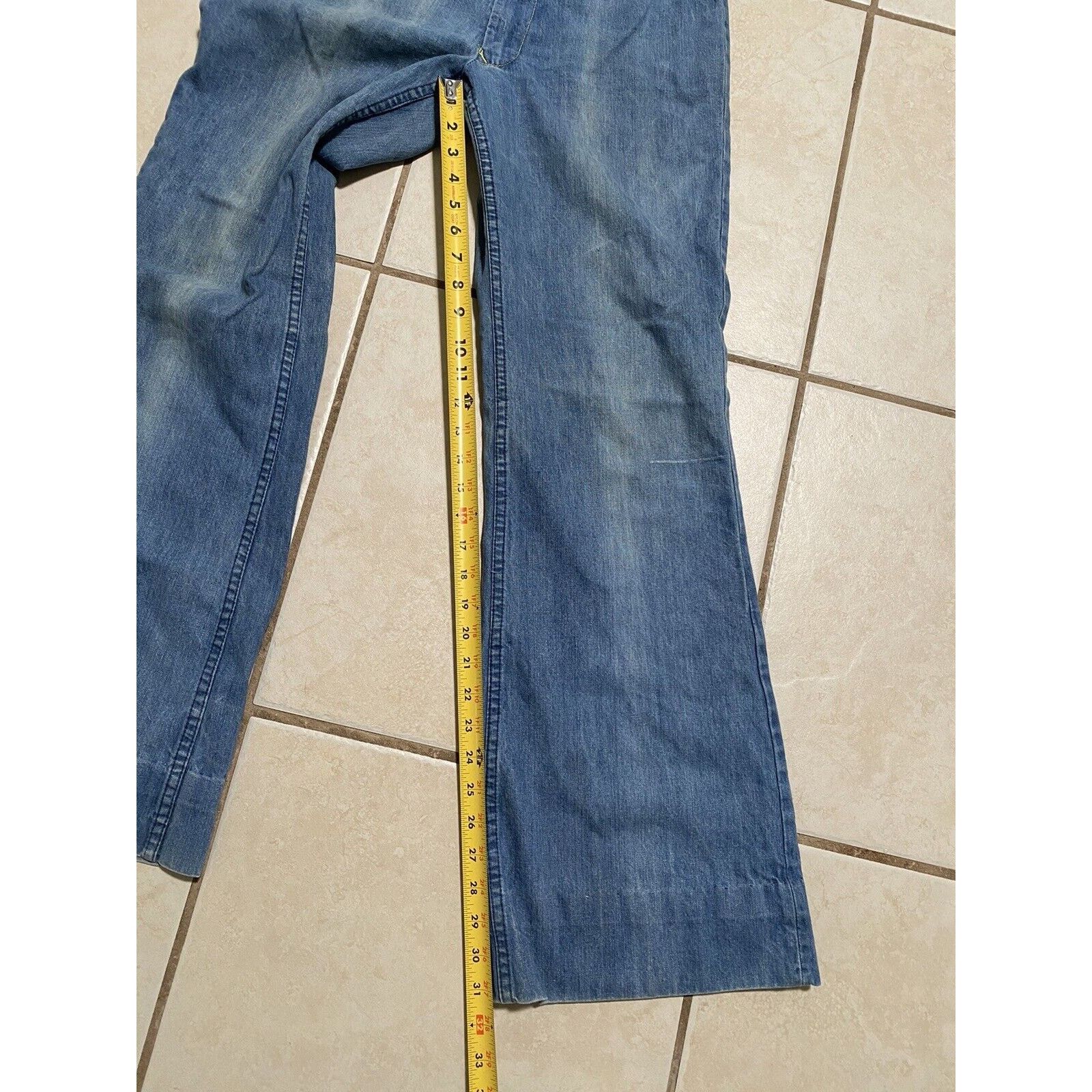 Faded Glory VTG 70s Faded Glory Appendagez Denim Jeans Bell Bottoms Size 29" - 14 Thumbnail