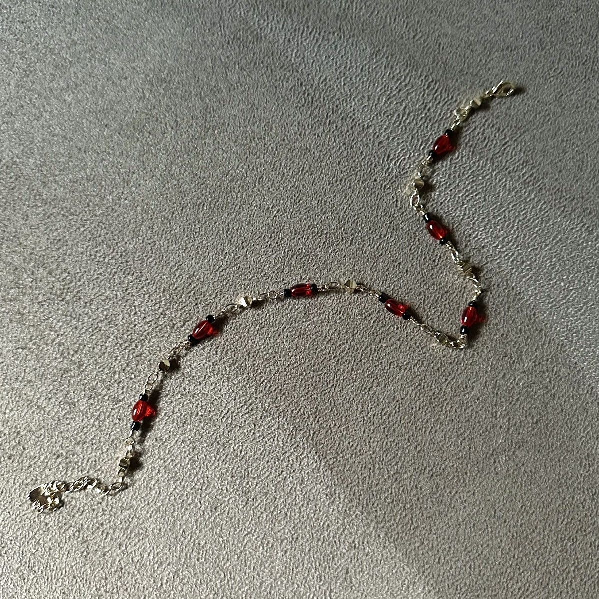 Other 🌿Red Crystal Beads Charm Anklet - 18K Gold🌿 Size ONE SIZE - 3 Thumbnail