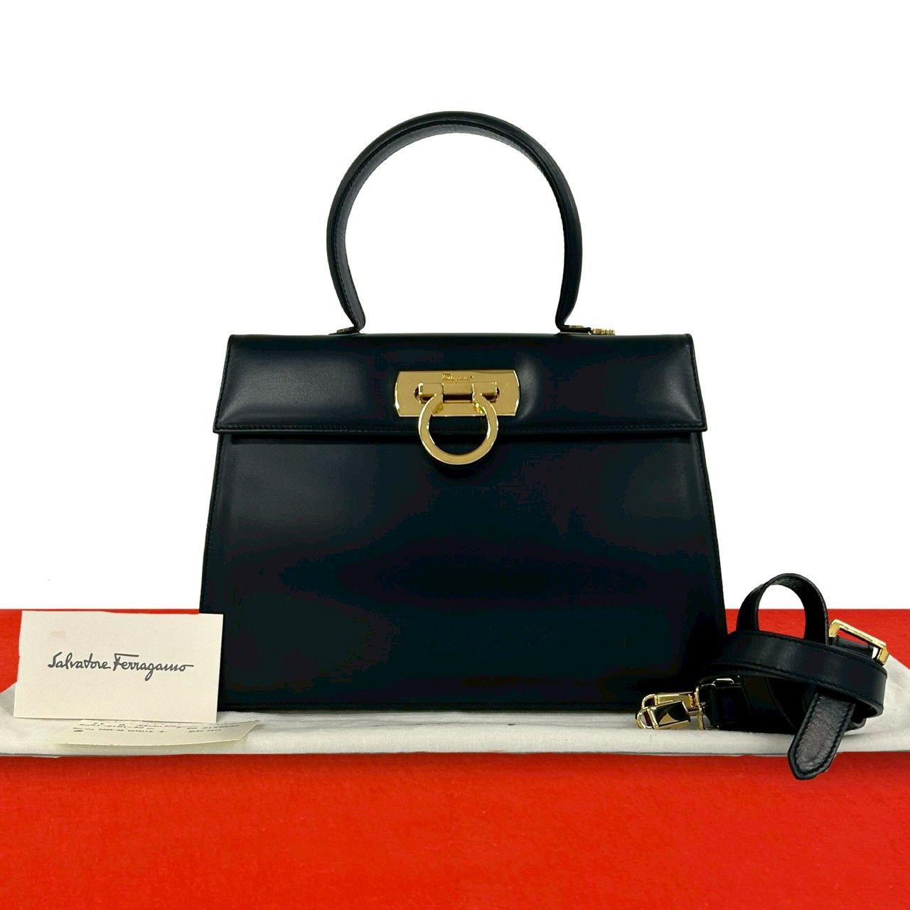 Salvatore Ferragamo Salvatore Ferragamo Salvatore Ferragamo Leather 2way Handbag Leather Shoulder Bag DUTY FREE for USA Size ONE SIZE - 1 Thumbnail
