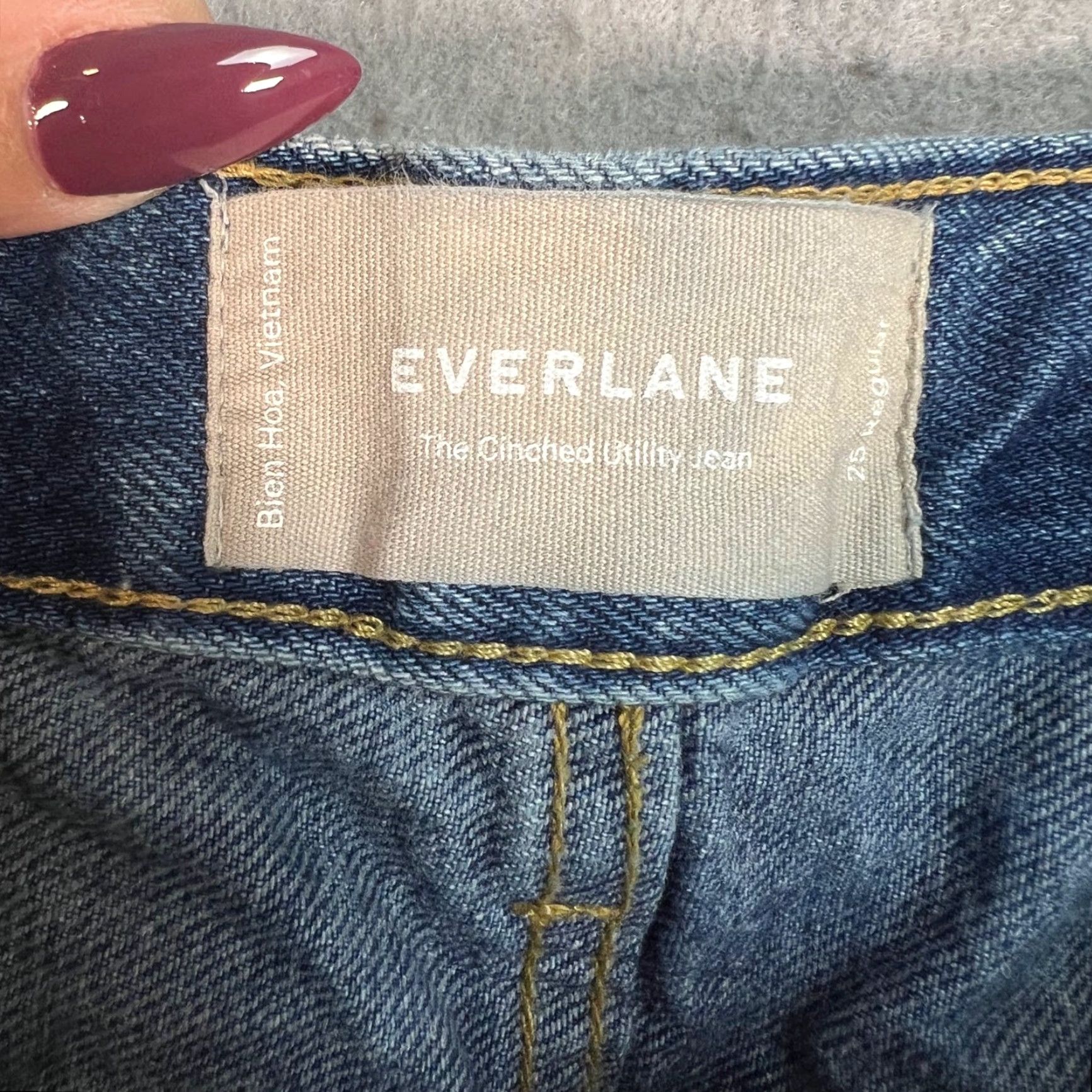 Everlane Everlane The Cinched Utility Jeans High Rise Denim 25 Womens 100% Cotton Jeans Blue Womens Size 26" / US 2 / IT 38 - 3 Thumbnail