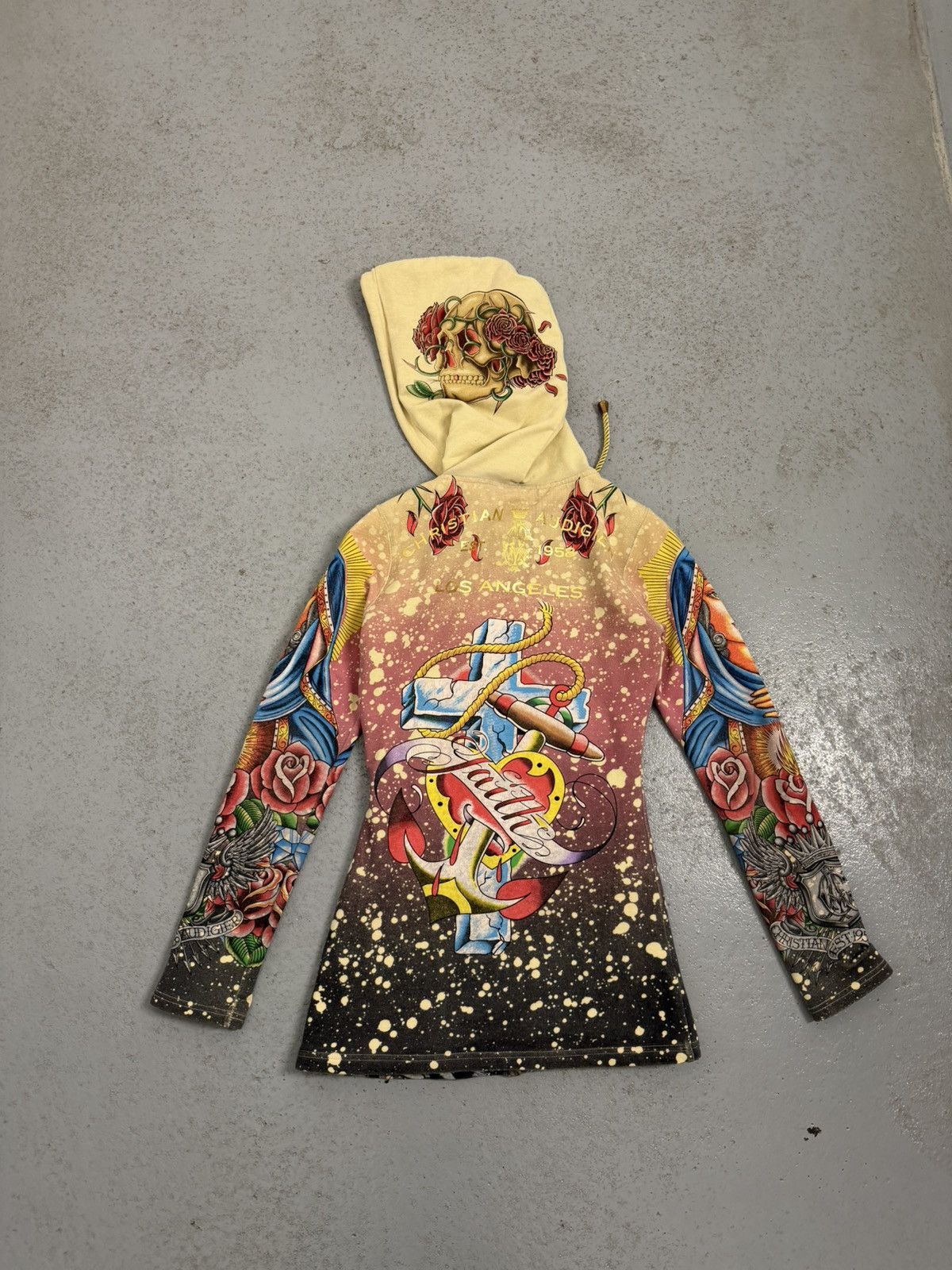 Christian Audigier Christian Audigier Holy Diva Overprinted Y2K Zip Hoodie Size XS / US 0-2 / IT 36-38 - 14 Thumbnail