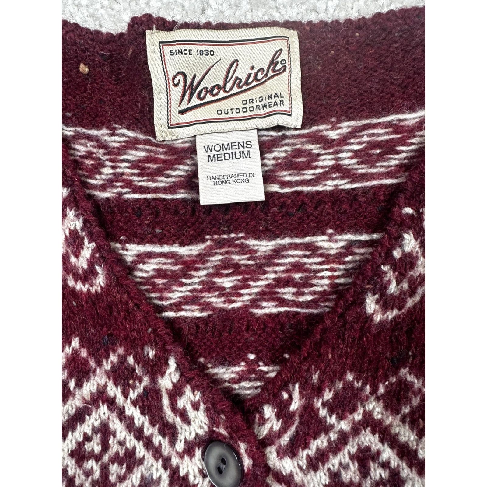 Vintage VINTAGE Woolrich Fair Isle Cardigan Sleeveless Vest Red Women’s M V3J Size M / US 6-8 / IT 42-44 - 4 Thumbnail