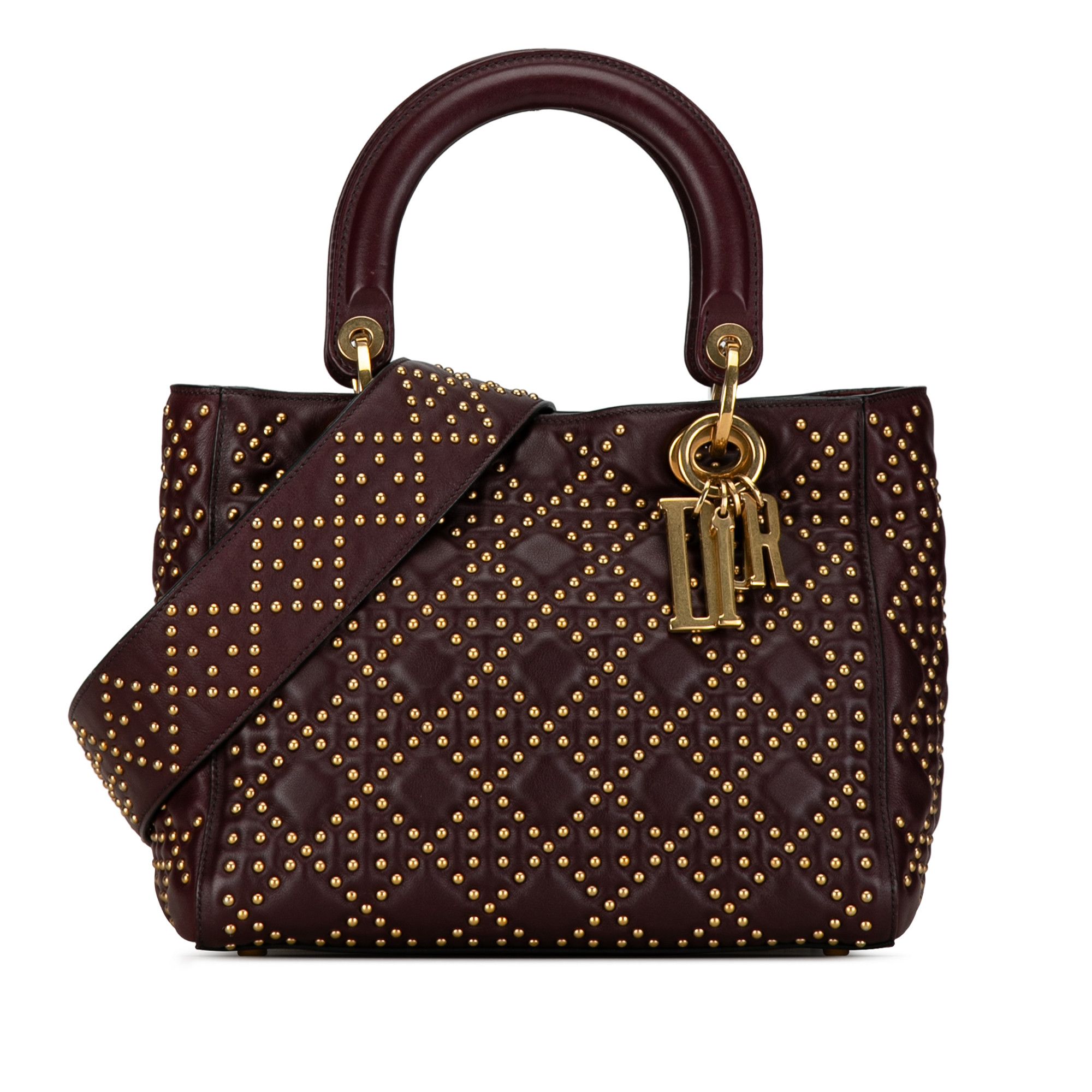 Dior Dior Medium Lambskin Cannage Studded Supple Lady Dior Size ONE SIZE - 1 Thumbnail