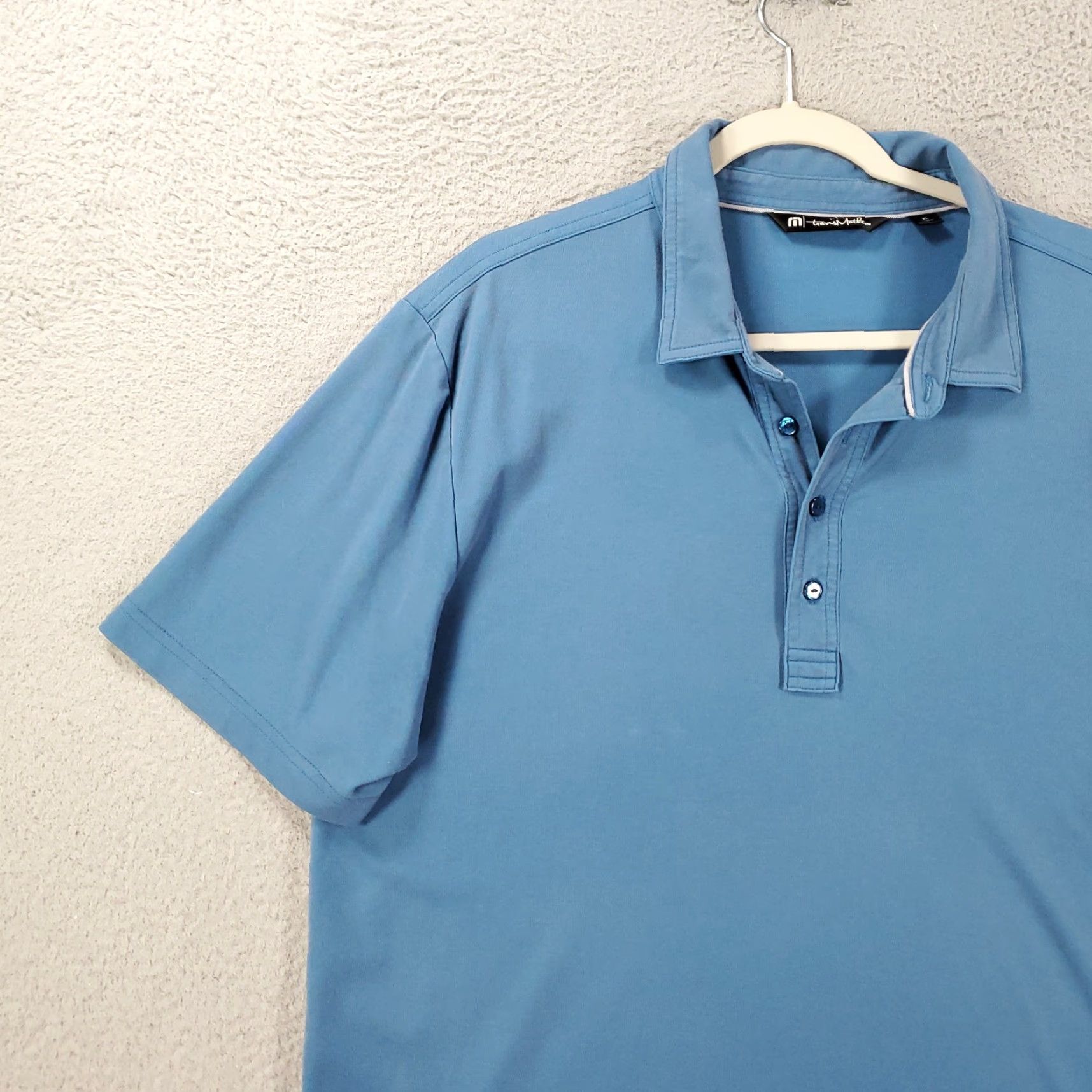 TravisMathew Travis Mathew Shirt XL Blue Polo Short Sleeve Pullover Pima Cotton Mens Size US XL / EU 56 / 4 - 2 Thumbnail