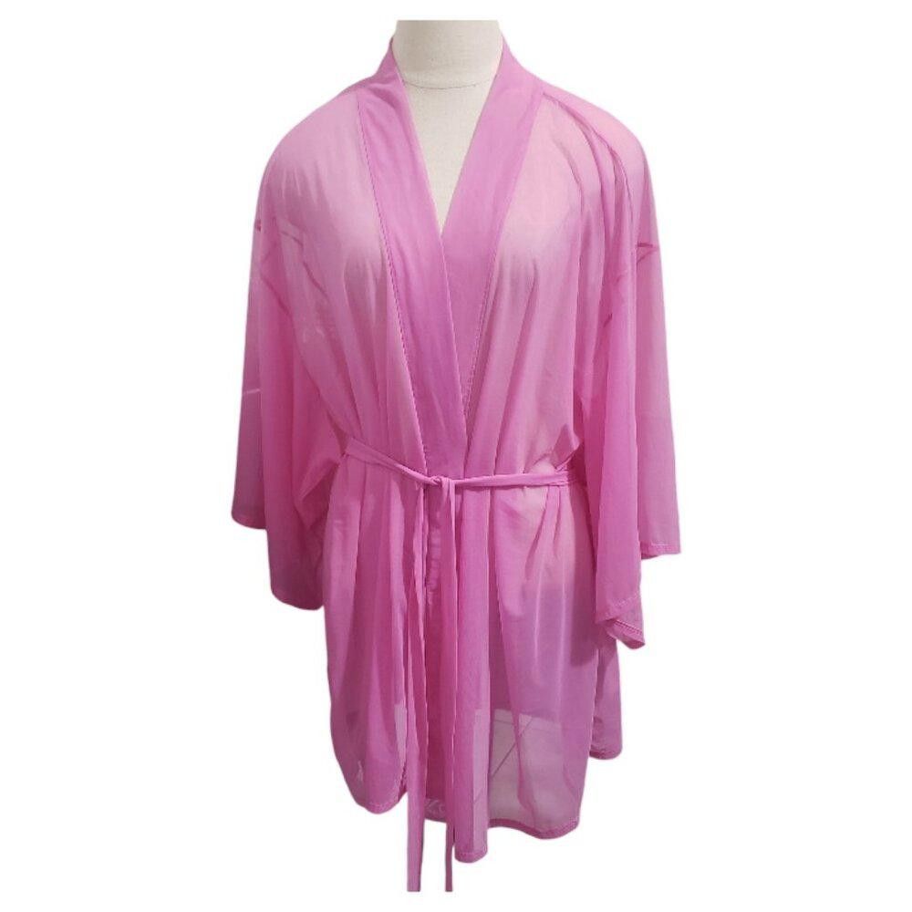 Joseph Abboud CT1842 Josie Sheer Hot Pink Sexy Robe L Size ONE SIZE - 1 Thumbnail