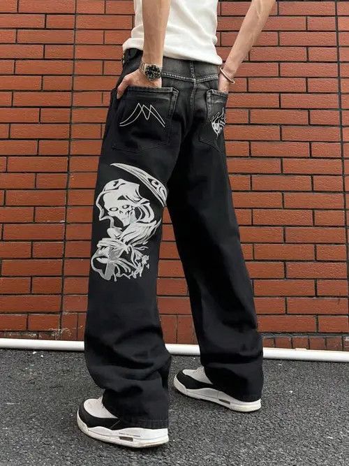 Jean DENIM graphic Y2K DRIP baggy jeans pants Size US 32 / EU 48 - 2 Thumbnail