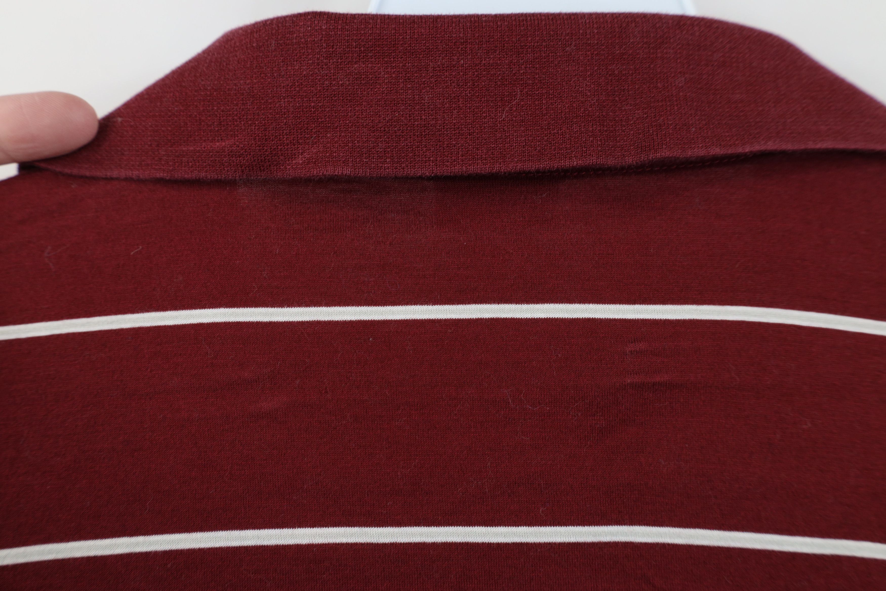 Vintage Vintage 90s Streetwear Striped Long Sleeve Golf Polo Red Size US XL / EU 56 / 4 - 8 Thumbnail
