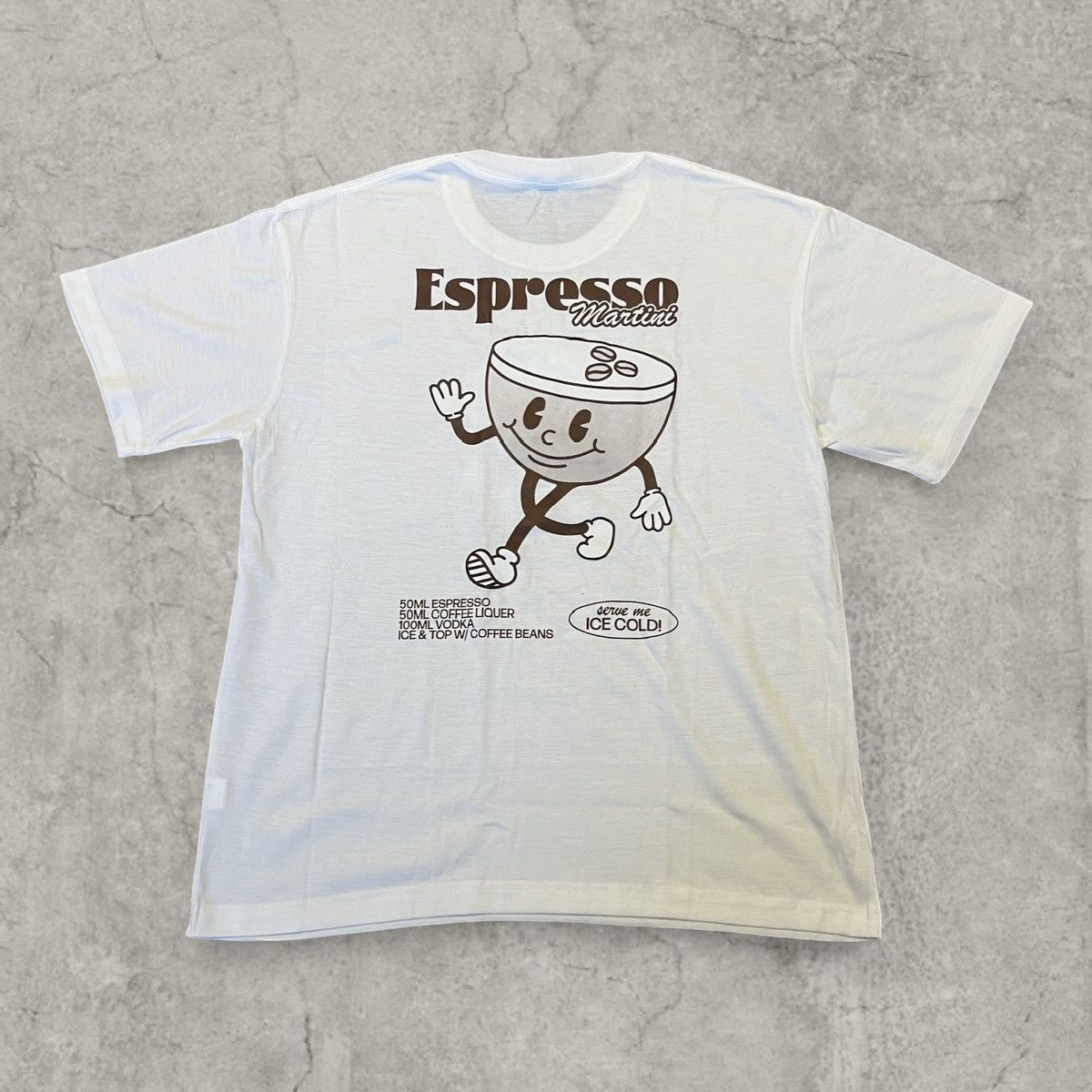 Japanese Brand Vintage style tshirt in white, Espresso Coffee. Size L Size US M / EU 48-50 / 2 - 1 Thumbnail