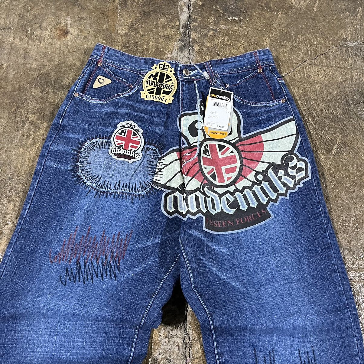 Akademiks × Vintage Crazy Vintage Y2K Baggy Jeans Faded JNCO Skater Wide Leg Size US 34 / EU 50 - 10 Thumbnail