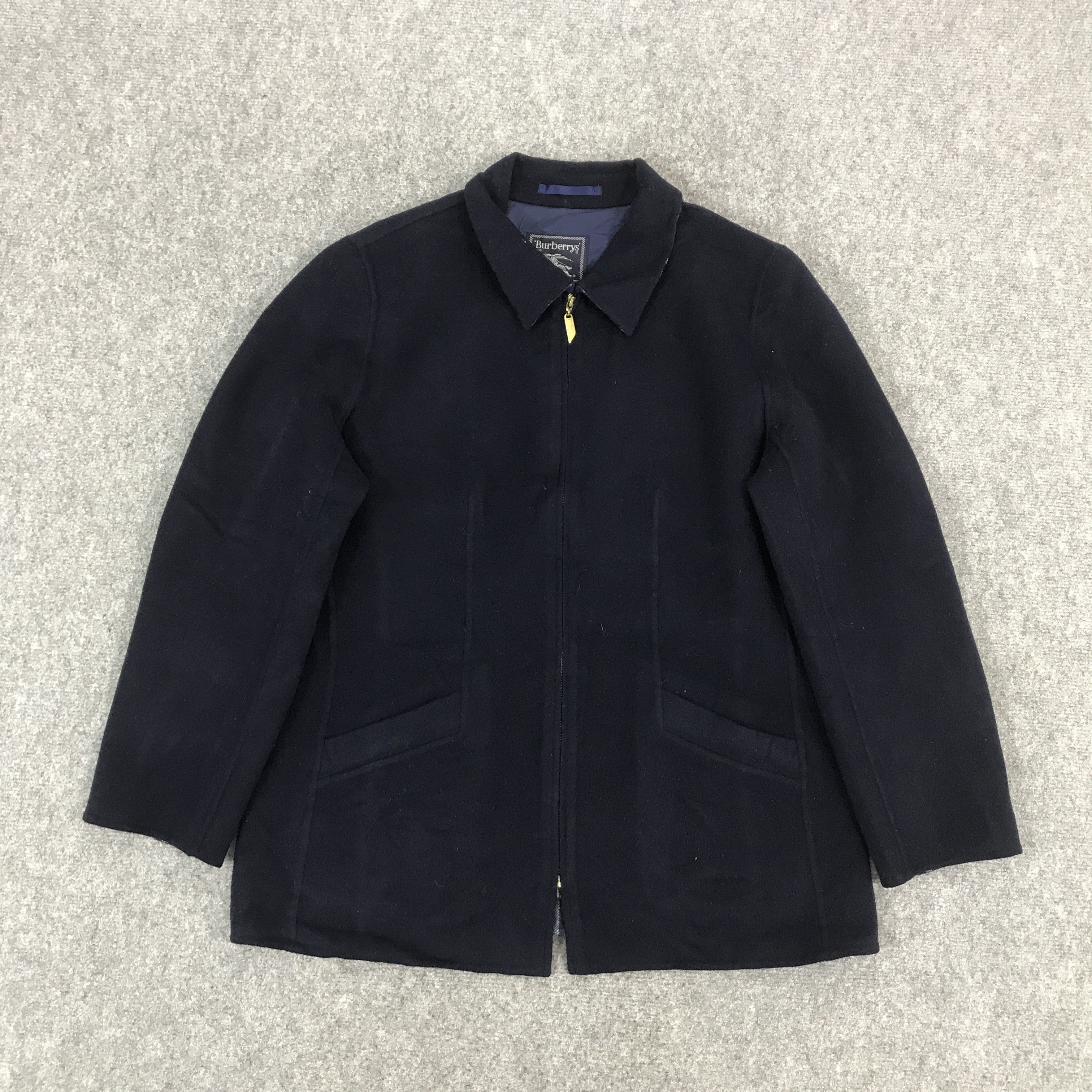 Burberry × Vintage BURBERRYS CLASSIC NAVY ZIPPER WOOL JACKET Size US M / EU 48-50 / 2 - 1 Thumbnail