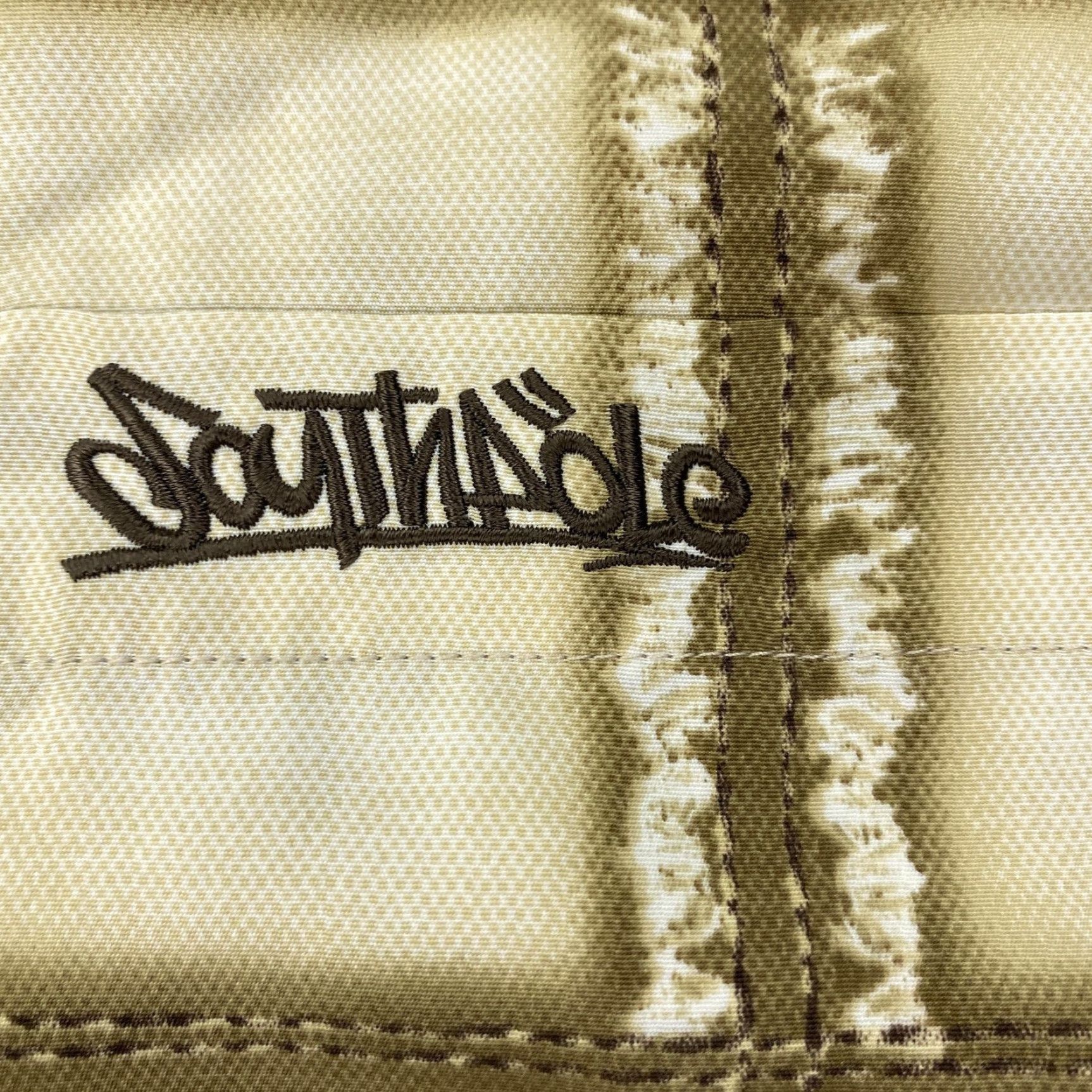 Southpole Southpole Shirt Mens Large Beige Brown Plaid Grunge Streetwear Y2K Skate Beach Buttons Embroidered Pockets Collared Short Sleeve Polyester Size US L / EU 52-54 / 3 - 4 Thumbnail