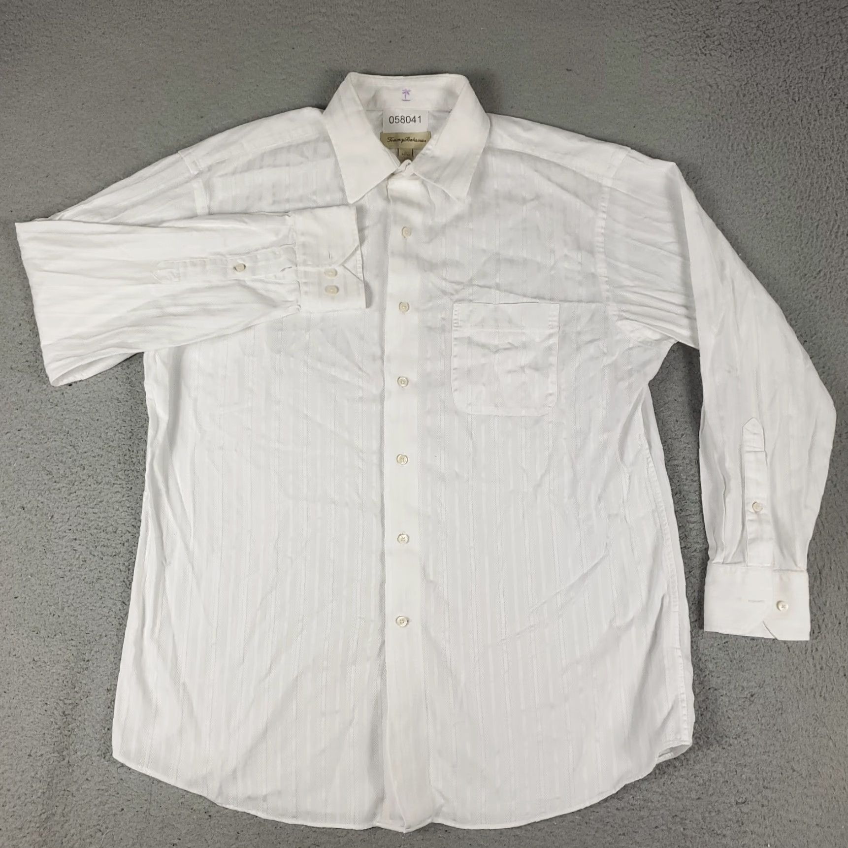 Tommy Bahama Tommy Bahama White Dress Shirt Mens 16 Long Sleeve Button-Up Classic Size 42R - 2 Thumbnail