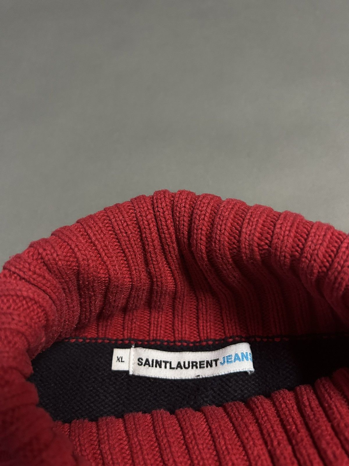 Saint Laurent Paris YSL sweater turtleneck black red Saint Laurent Jeans Size US XL / EU 56 / 4 - 3 Thumbnail