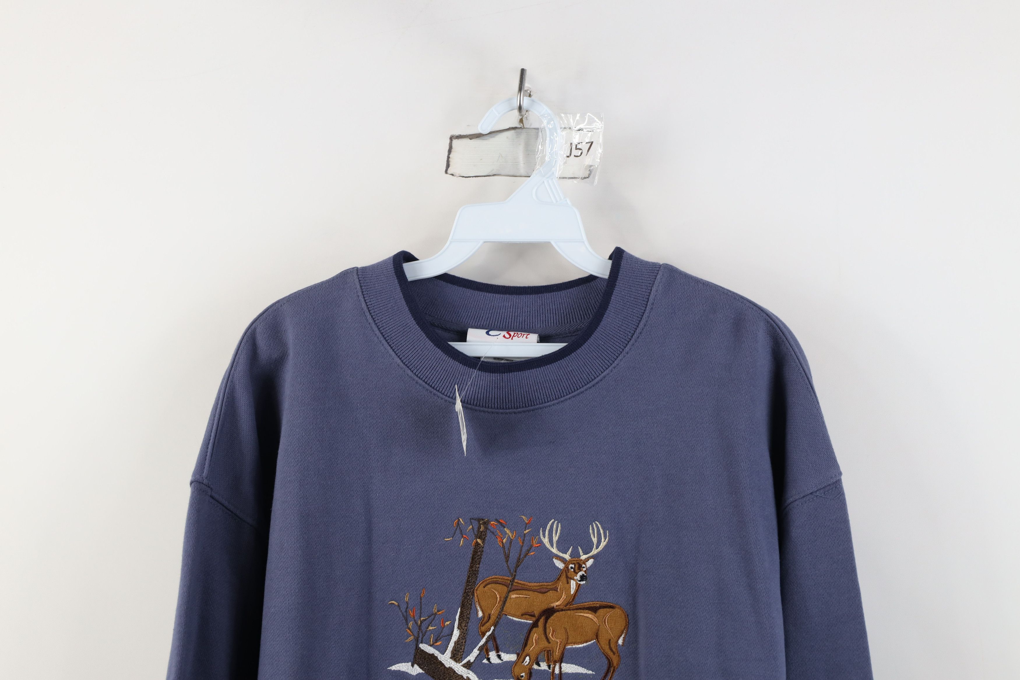 Vintage Deadstock Vintage 90s Y2K Streetwear Buck Sweatshirt Blue Size L / US 10 / IT 46 - 2 Thumbnail