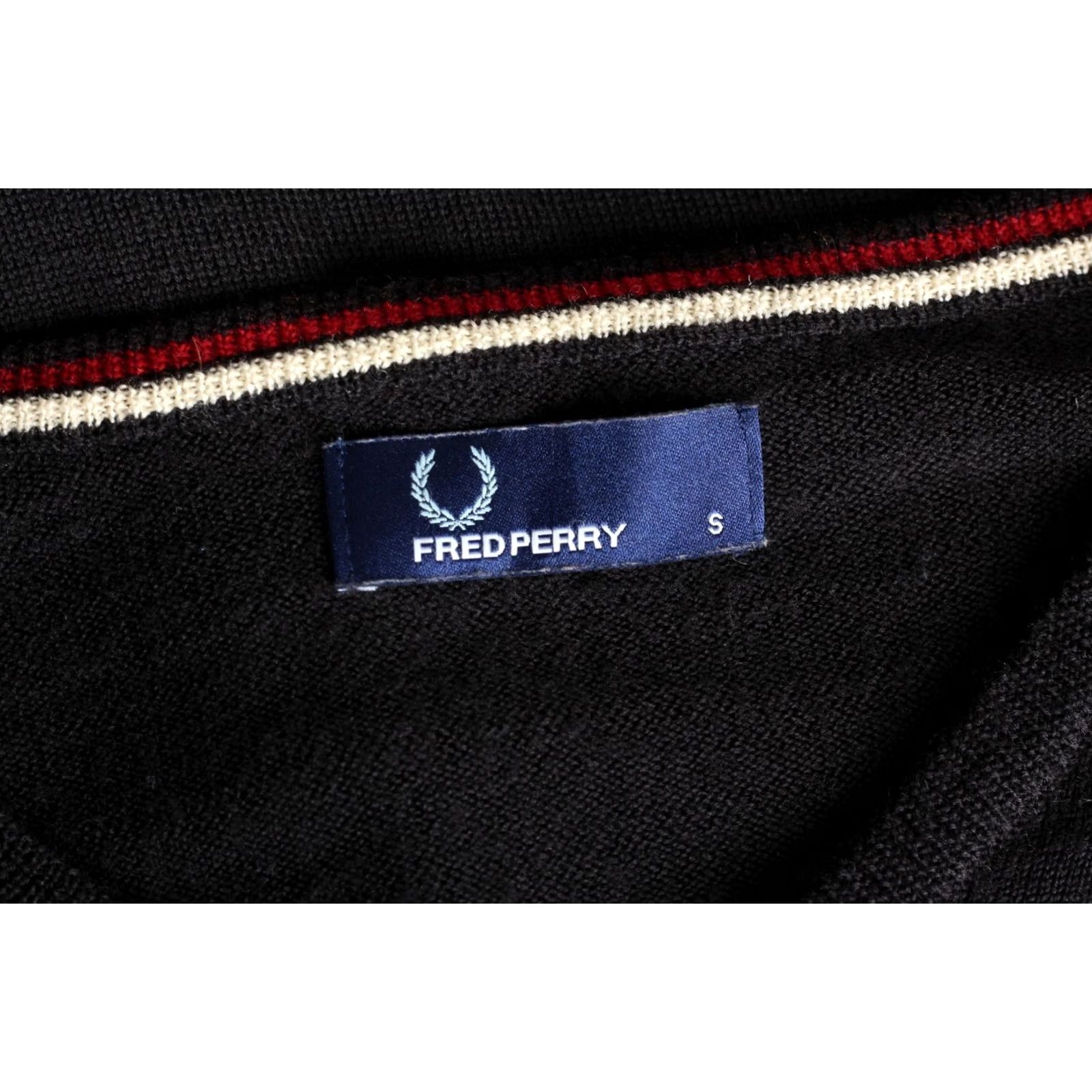 Fred Perry FRED PERRY V Neck Wool Jumper Sweater Men Size S VR3349 - Black - Knit - Pullover - Classic Size US S / EU 44-46 / 1 - 5 Thumbnail