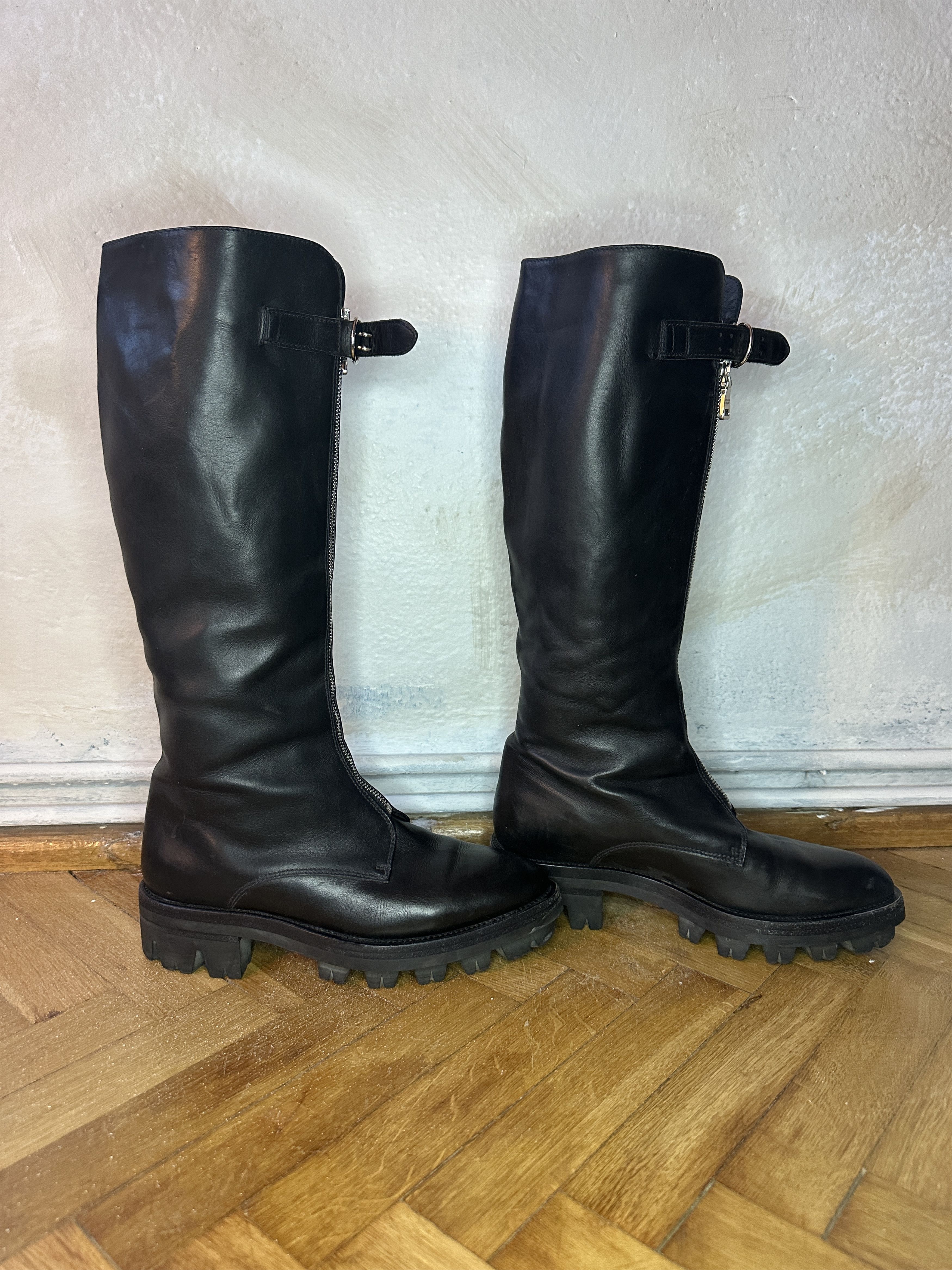Prada Prada Leather Riding Boots Size US 8.5 / IT 38.5 - 3 Thumbnail