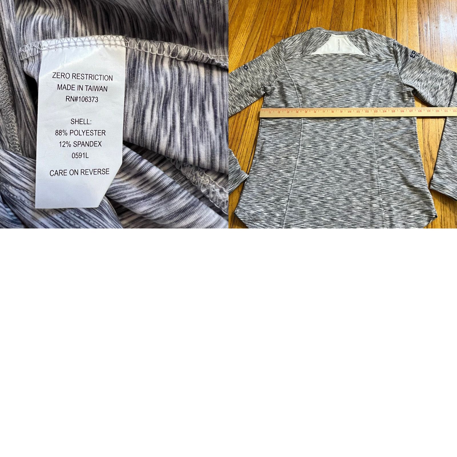Vintage Zero Restriction Shirt Womens Medium Long Sleeve Heather Gray Golf Performance Size M / US 6-8 / IT 42-44 - 8 Thumbnail
