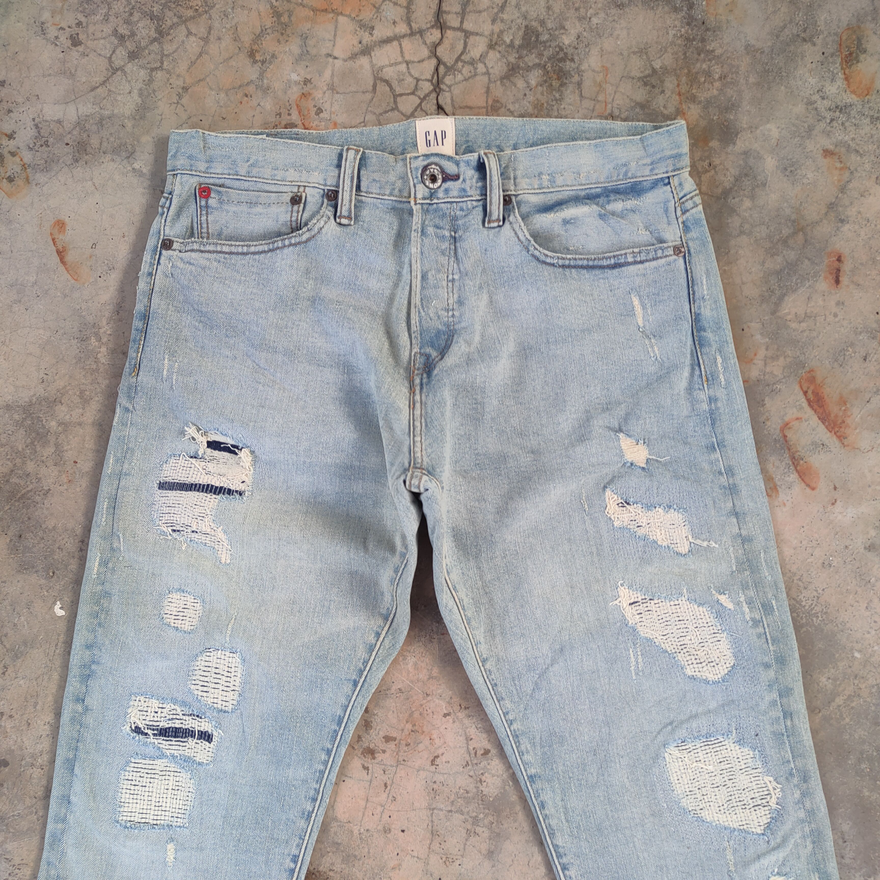 Gap W32 VINTAGE GAP FADED BLUE DISTRESSED JEANS PANTS Size US 32 / EU 48 - 4 Thumbnail