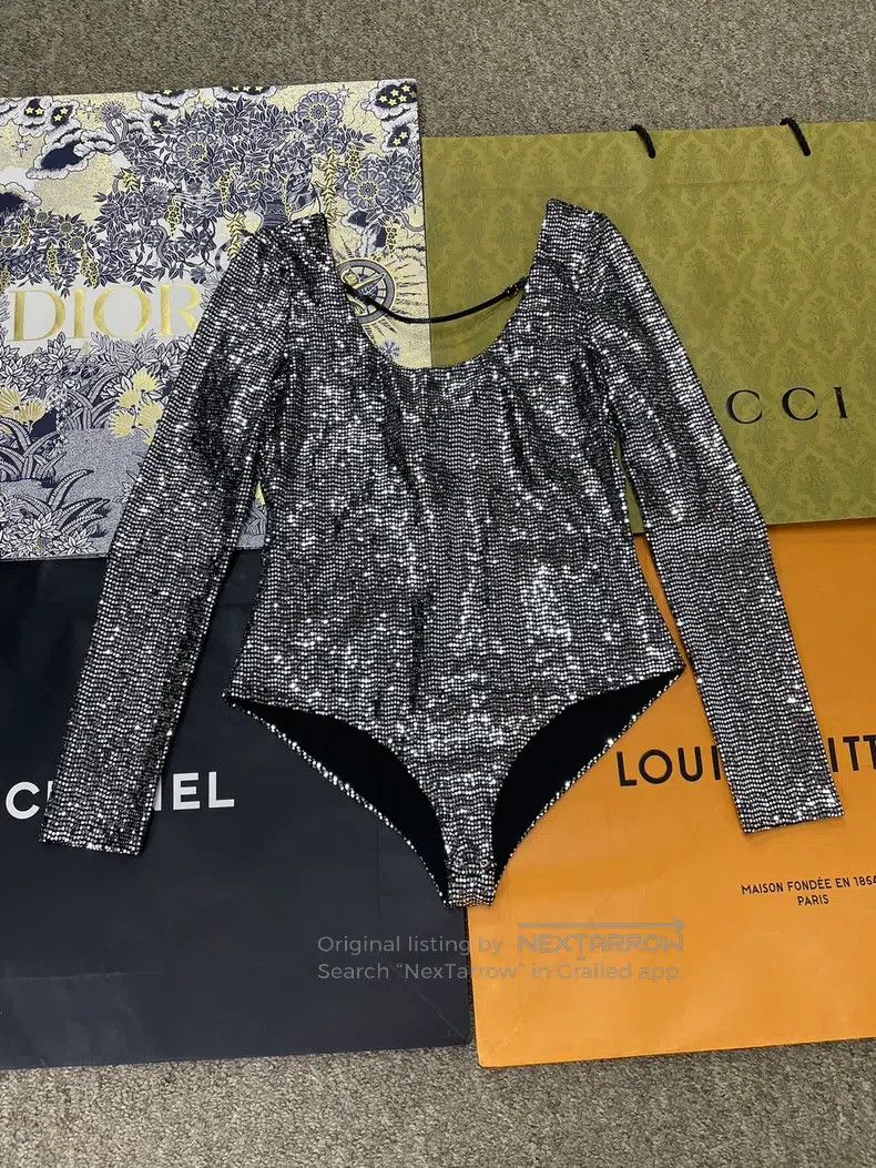 Gucci SizeM Silver heavy industry bright jumpsuit