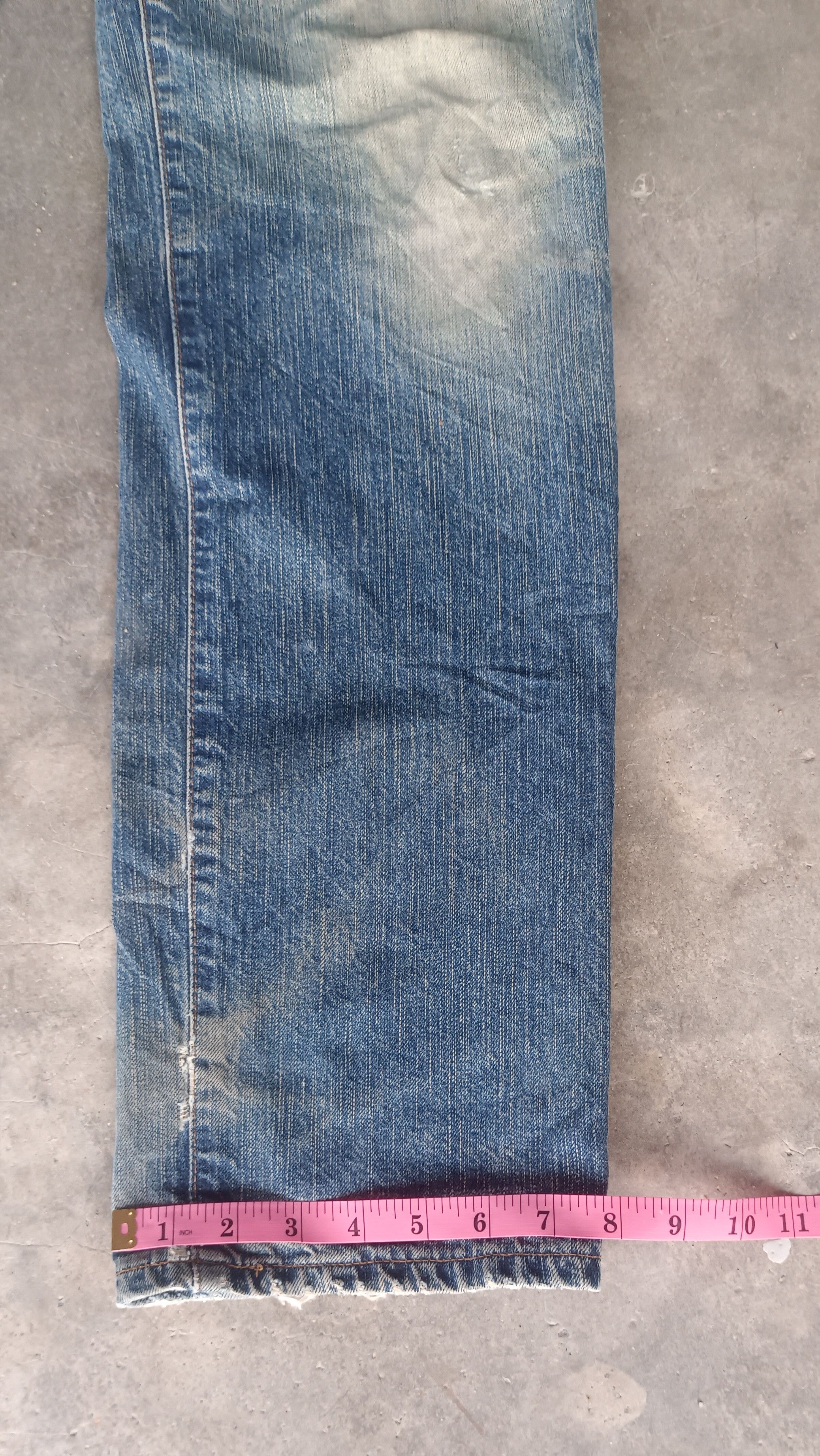 Edwin × Vintage Vintage💥 Edwin 503 REBEL Regular Distressed jeans Size US 31 - 18 Thumbnail