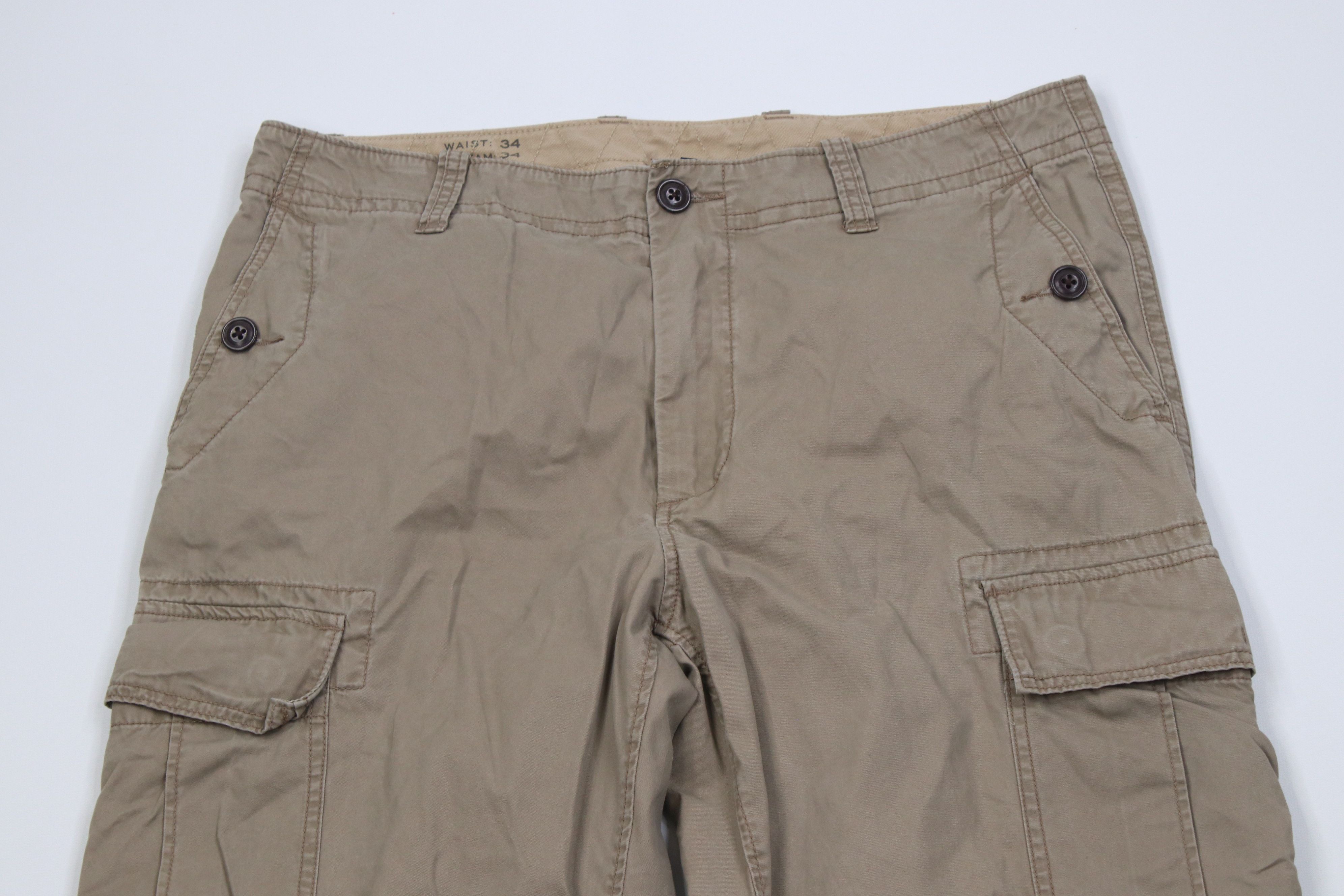 J.Crew Vintage J Crew Fit Premium Wide Leg Cargo Pants Beige Size US 34 / EU 50 - 2 Thumbnail