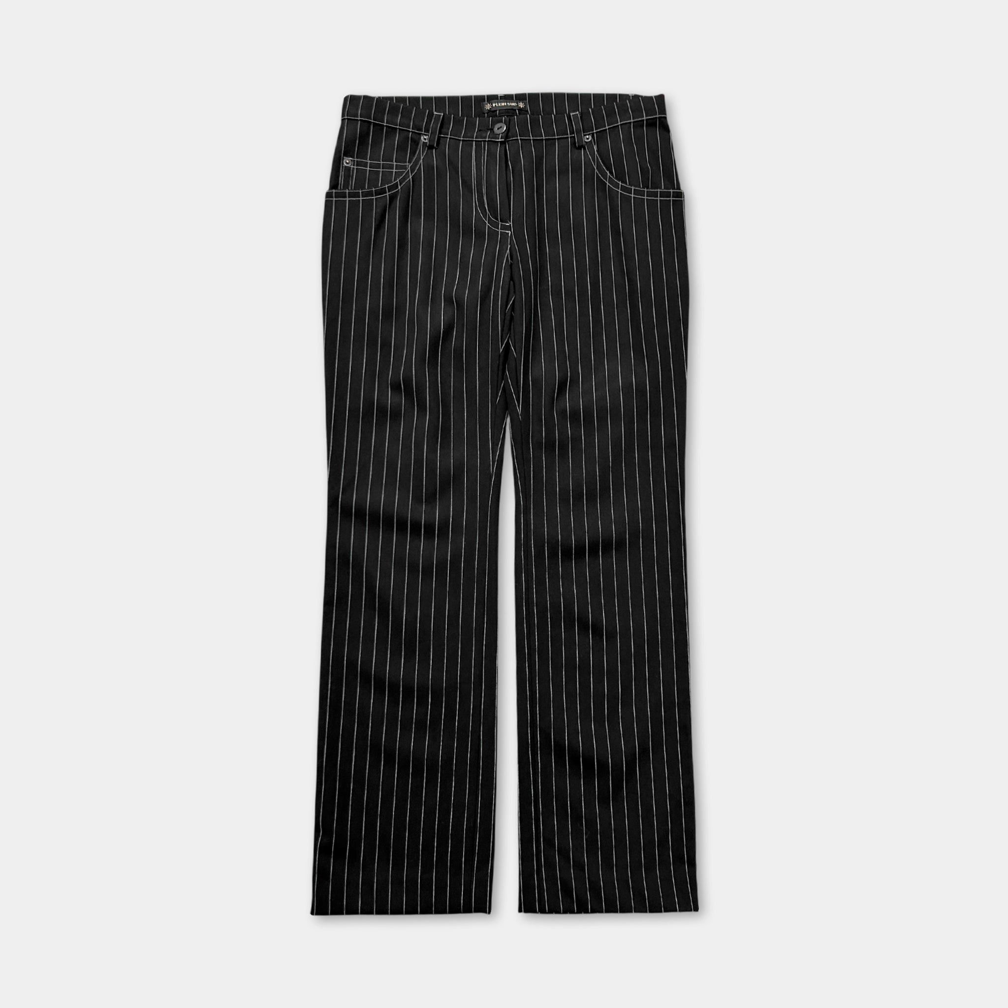 plein sud Plein Sud Black Striped Pants Size 30" / US 8 / IT 44 - 1 Thumbnail