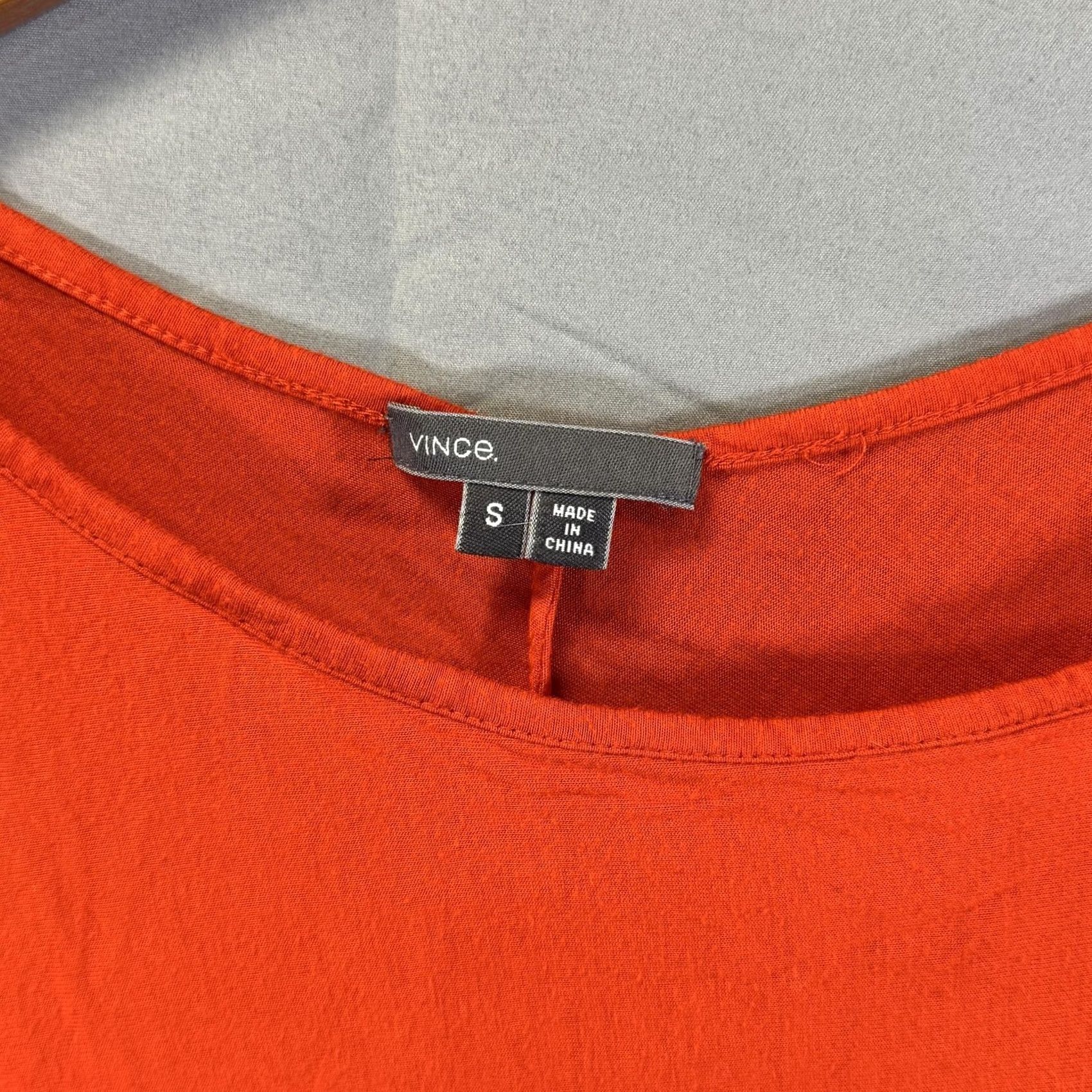 Vince Vince Shirt Womens Small Orange Dolman 3/4 Sleeve Boat Neck Lightweight Knit Top Size S / US 4 / IT 40 - 3 Thumbnail
