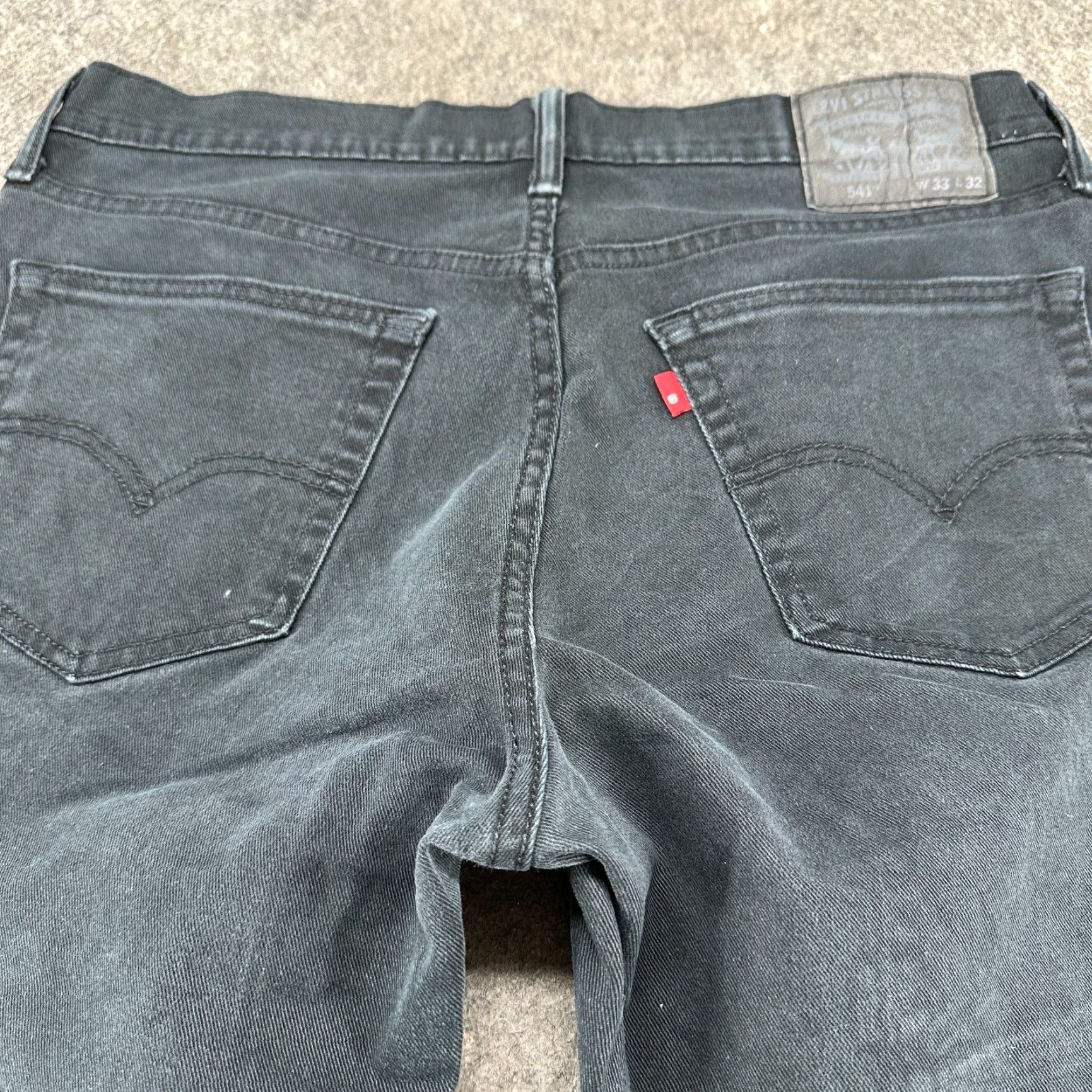 Levi's Levi's 541 Jeans Men 33x32 Black Tapered Leg Athletic Fit Dark Faded Wash Stretch Size US 33 - 6 Thumbnail