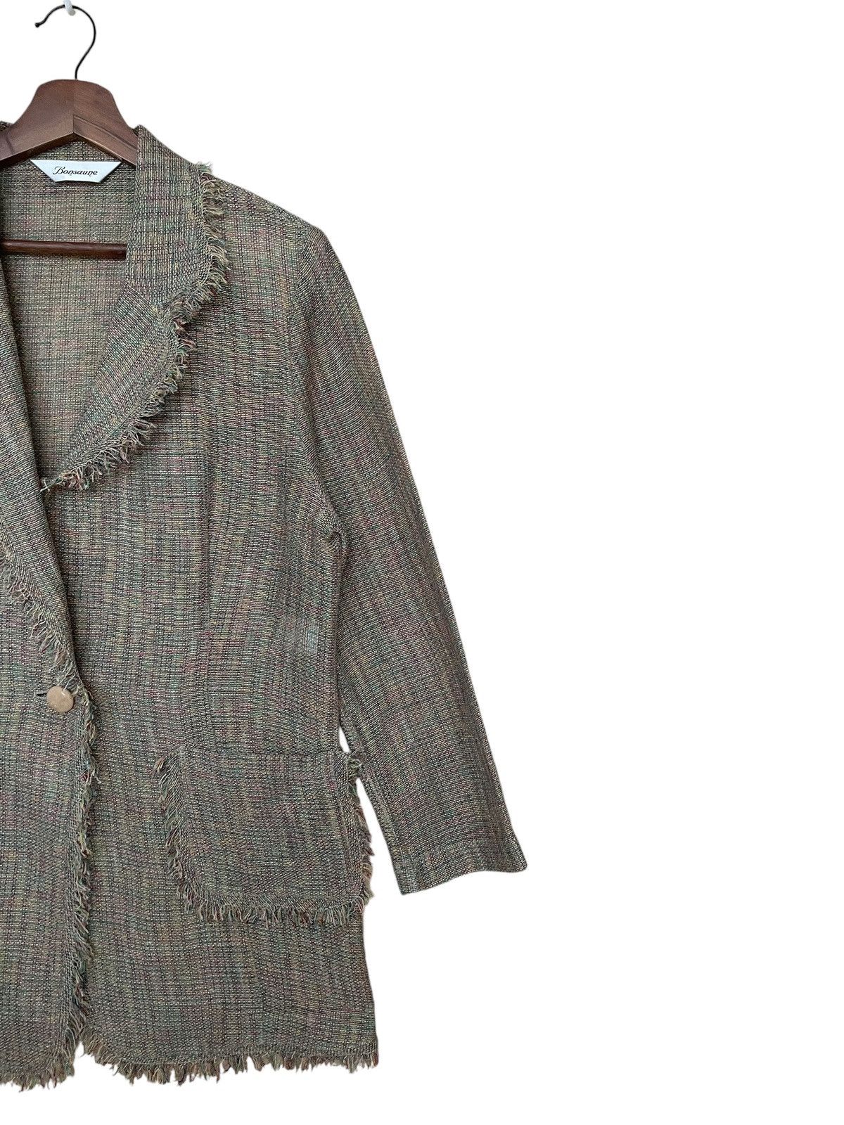 Japanese Brand Vintage Japanese Brand Bonsaune Wool Linen Silk Blazer 1990s Size 4XL / US 24-26 - 6 Thumbnail