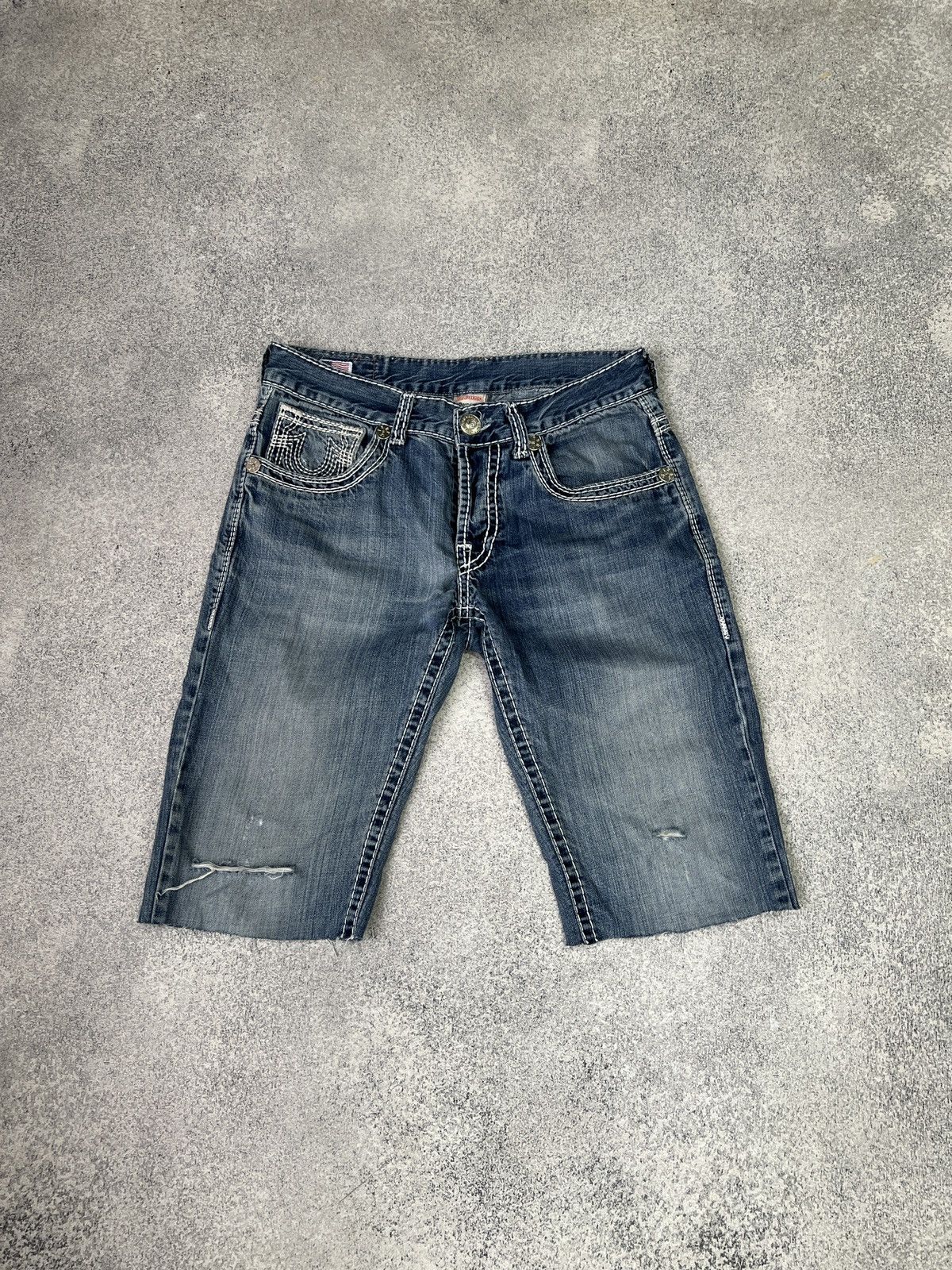 True Religion × Vintage CRAZY TRUE RELIGION Y2K JACKSON SHORTS CHIEF KEEF STYLE Size US 32 / EU 48 - 2 Thumbnail