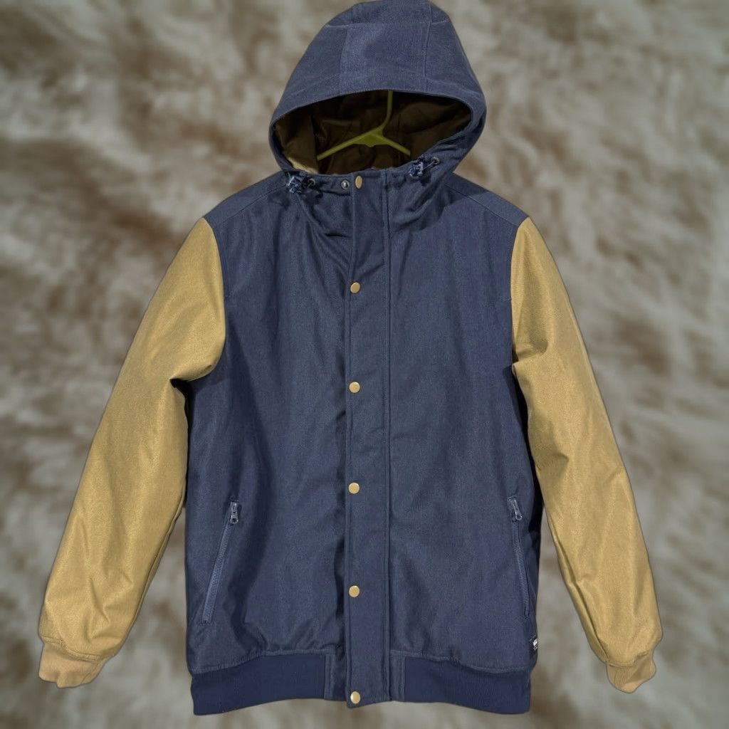 Vans VANS Jacket Off the Wall Sz S Blue Beige Nylon Puffer Hooded Men Long Sleeve Zip Zipper Flawed Condition (Zipper Issues) Size US S / EU 44-46 / 1 - 1 Thumbnail