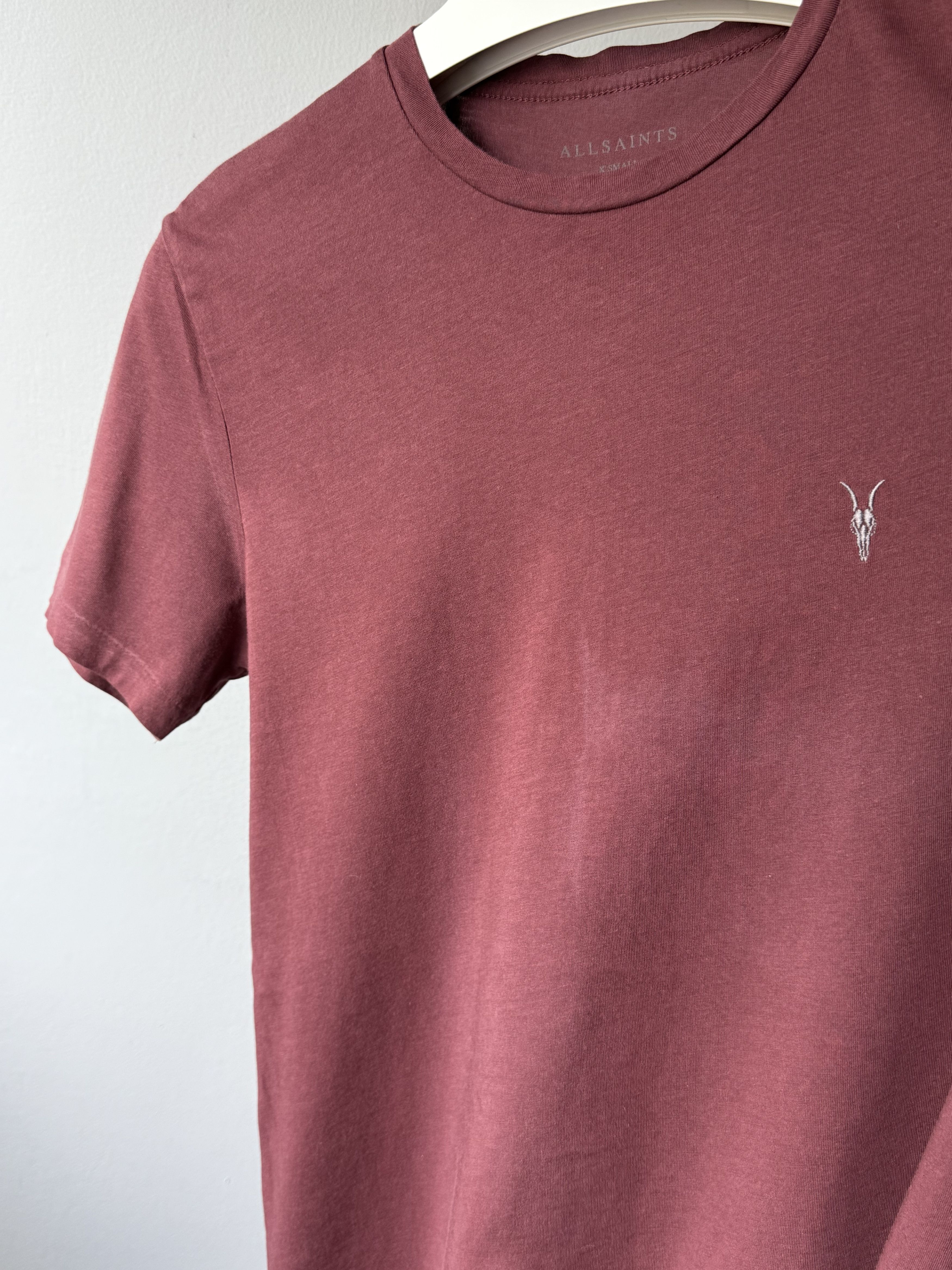 Allsaints Allsaints Tonic SS Crew Neck Burgundy Cotton Logo T-Shirt Size US XS / EU 42 / 0 - 9 Thumbnail
