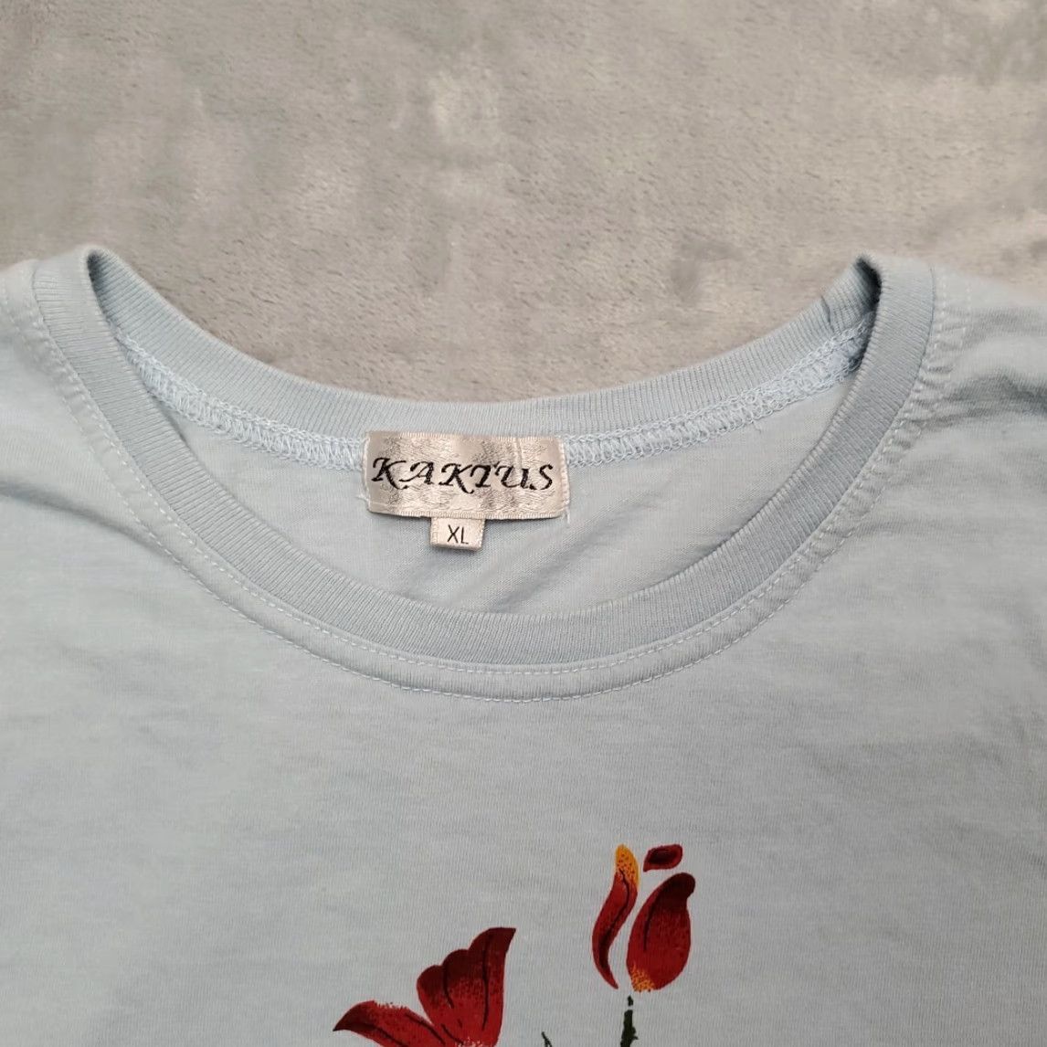 Vintage VINTAGE Kaktus Shirt Women XL Blue Cottage Coastal Flower Art Casual Nature TEE Size XL / US 12-14 / IT 48-50 - 3 Thumbnail