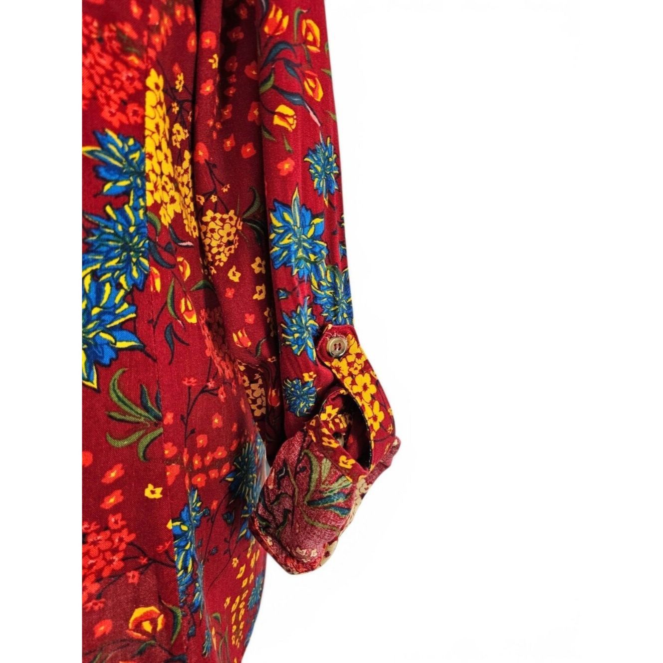 Anthropologie Anthropologie Maeve Floral Pintuck Red Boho Peasant Top Rol Size XL / US 12-14 / IT 48-50 - 7 Thumbnail