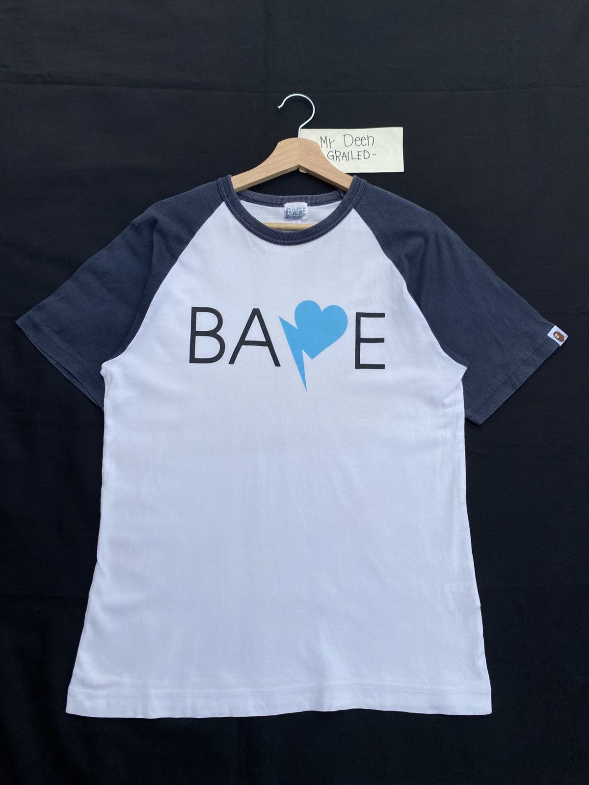 Bape Rare BAPE Blue Love Heart Sign Tshirt Size US M / EU 48-50 / 2 - 2 Thumbnail