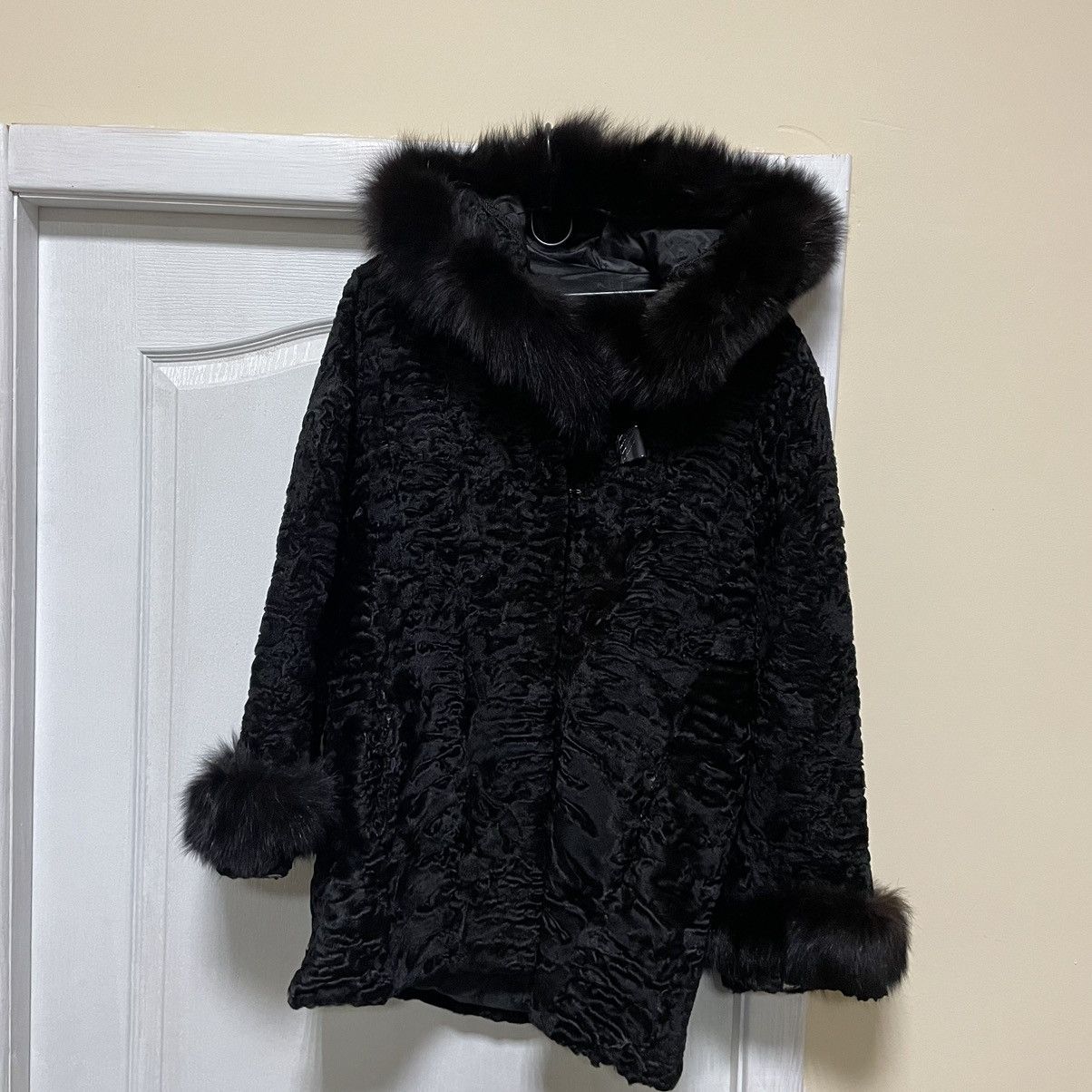SWAKARA 90s valentino Fur faux Coat trench jacket parka