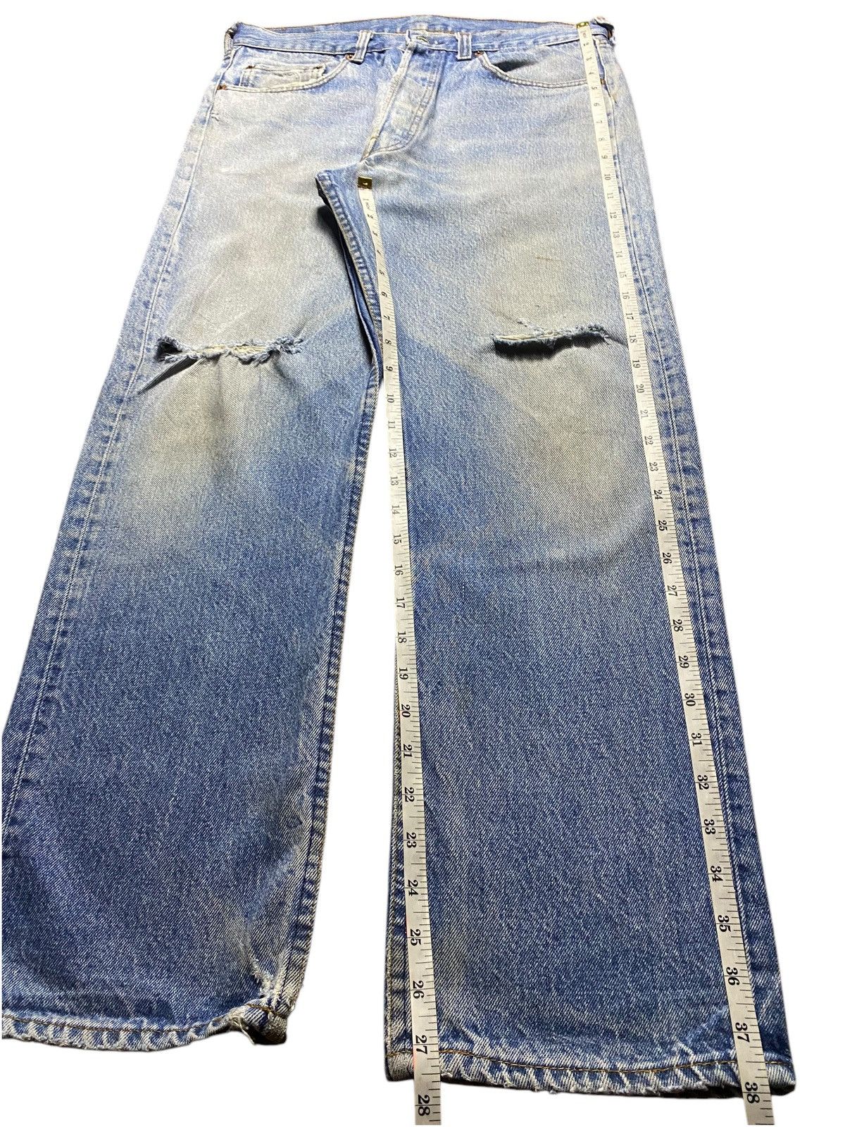 Levi's Vintage Levis 501 80s ButtonFly Distressed Loose Jeans Size US 32 / EU 48 - 16 Thumbnail