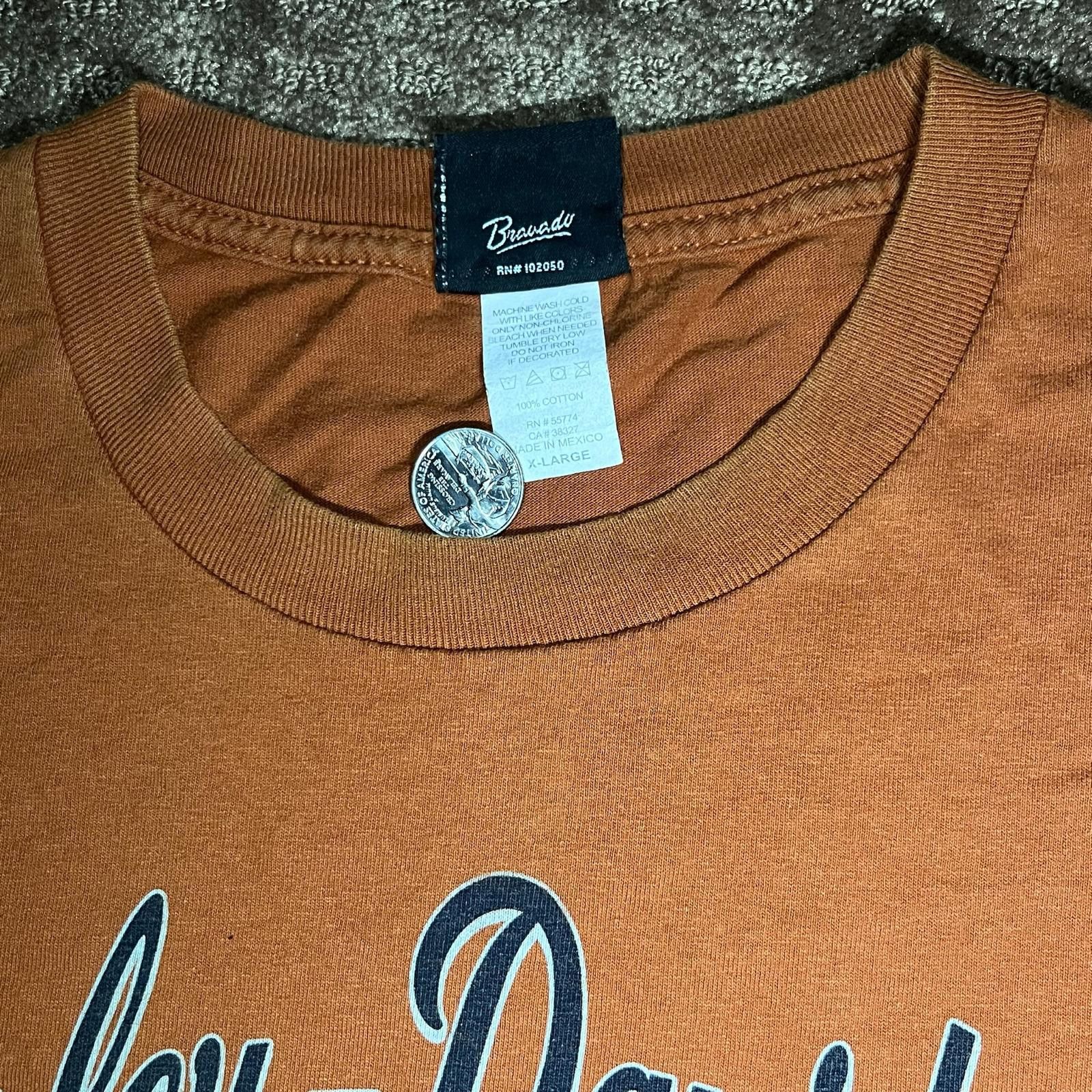 Harley Davidson 🏍️ Harley-Davidson Graphic Tee – Rust Orange Size XL Size US XL / EU 56 / 4 - 3 Thumbnail
