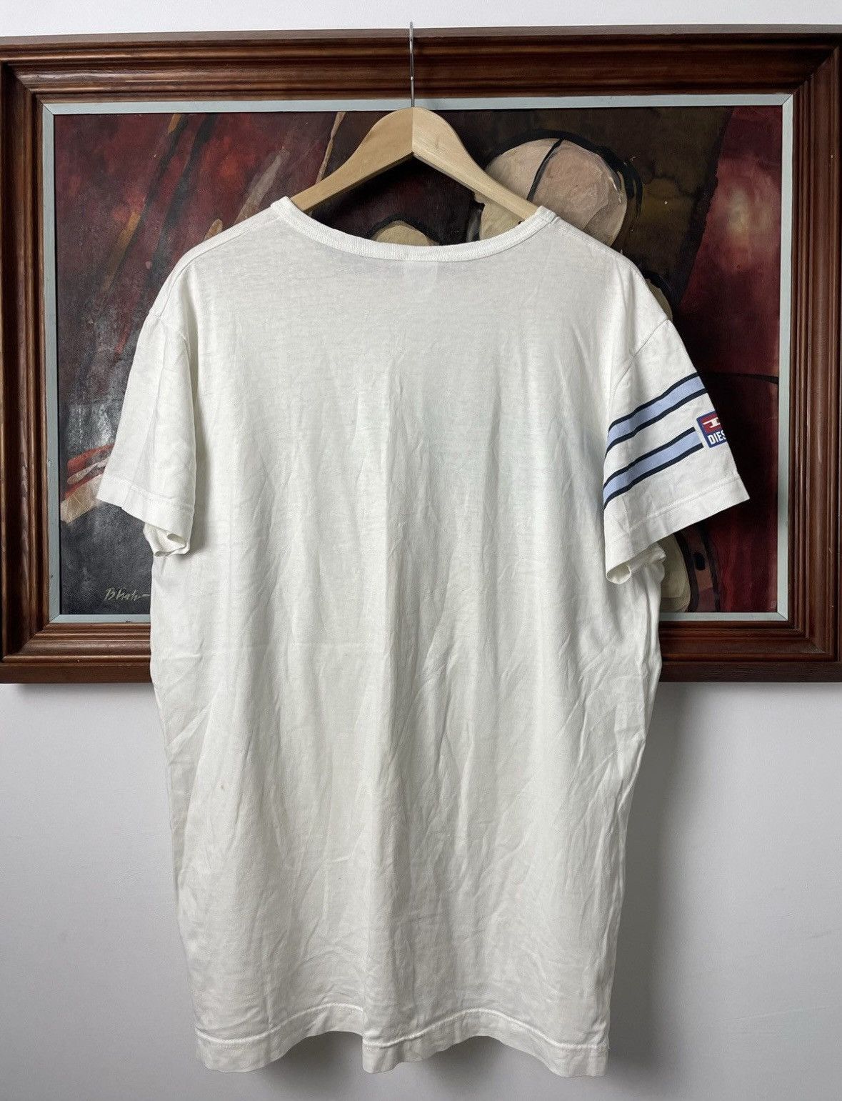 Diesel Vintage Y2k Avant Garde Diesel Tee Rare White Blue Hype Size US L / EU 52-54 / 3 - 2 Thumbnail