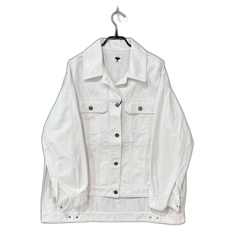 Dior White Denim Jacket with Peacock Print Size US S / EU 44-46 / 1 - 1 Thumbnail