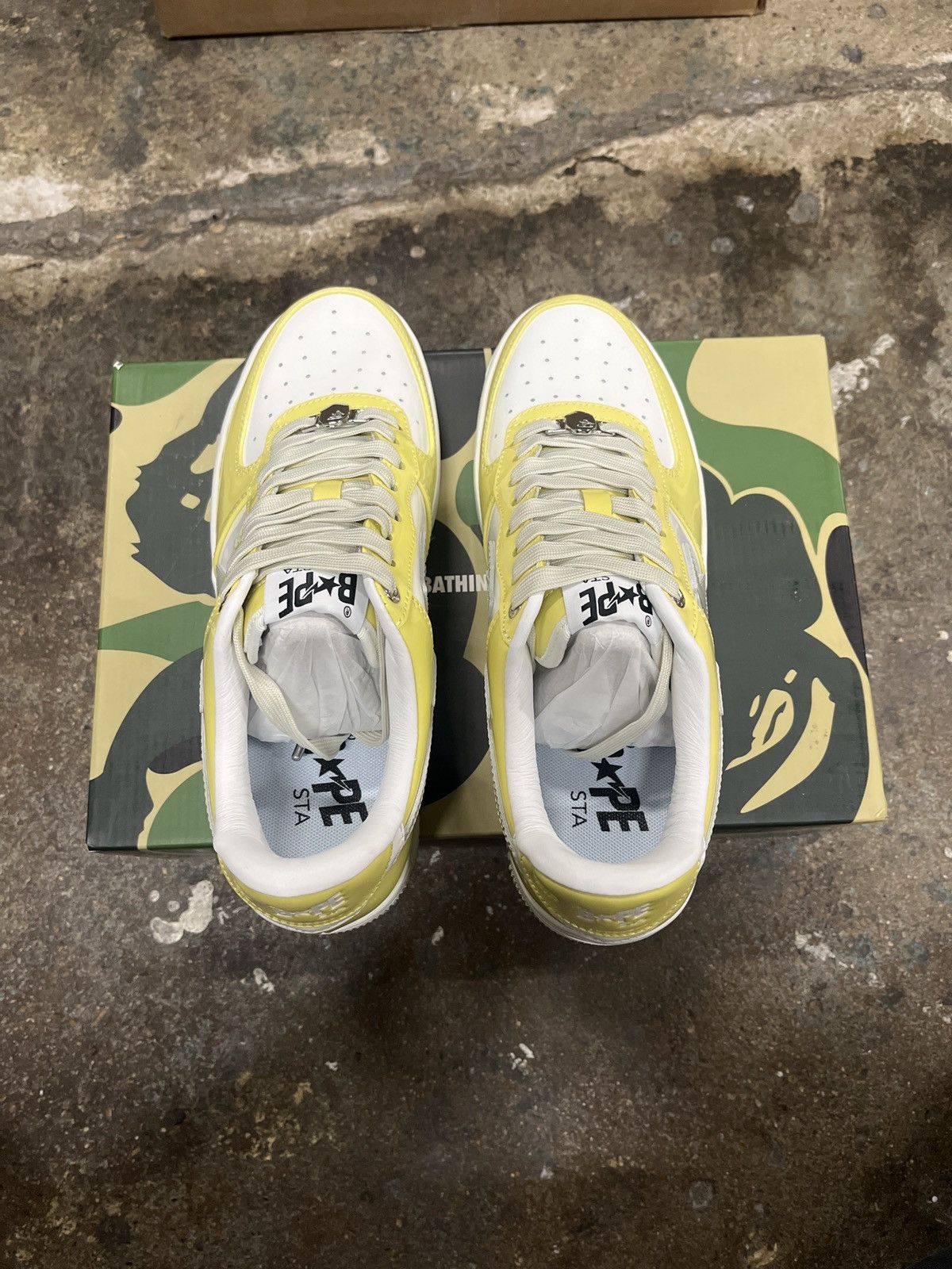Bape × SSENSE Yellow Patent Bape Sta Size 5 Bapesta Size US 5 / EU 37 - 4 Thumbnail
