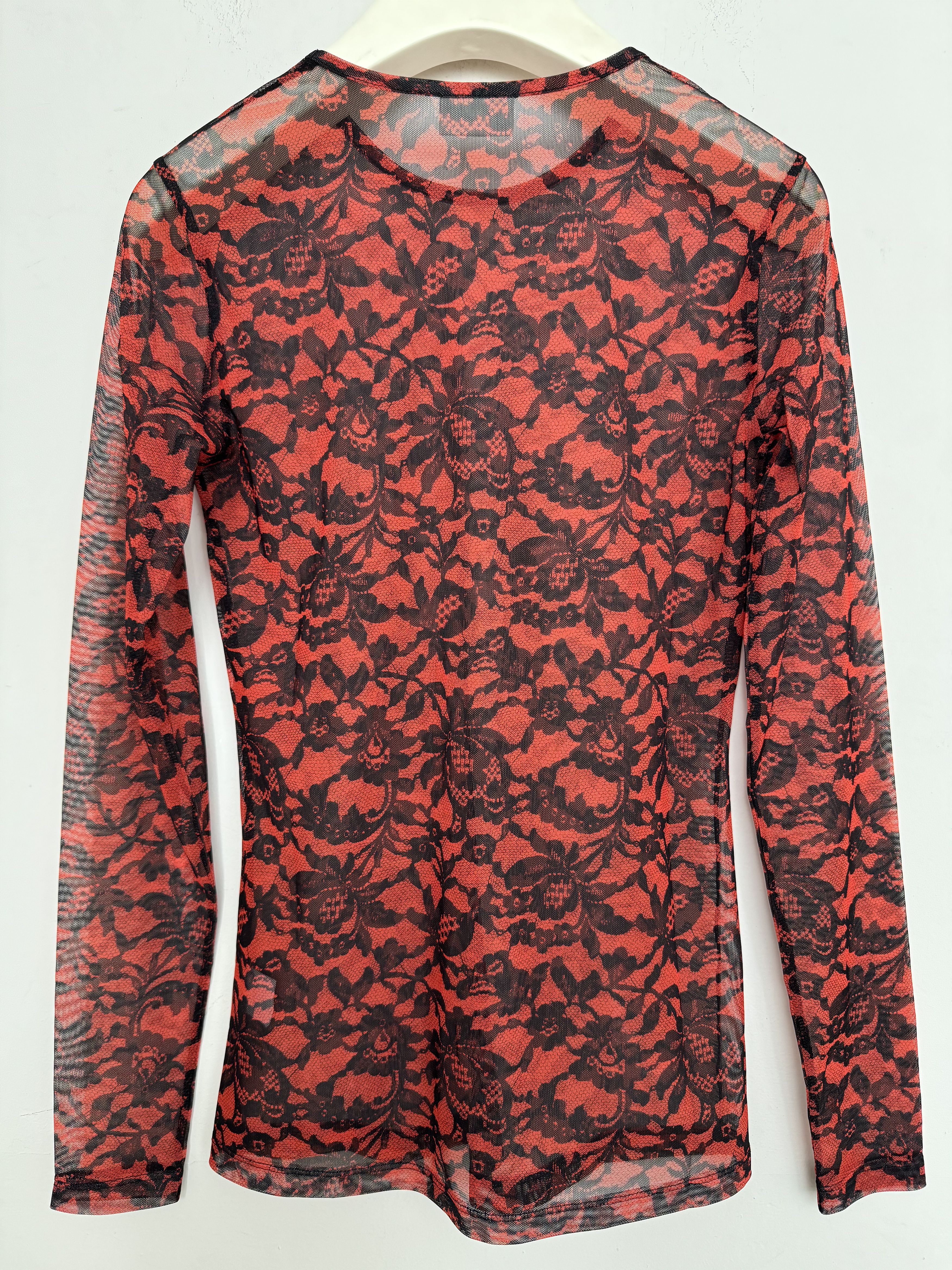 Dries Van Noten Floral Stretch Mesh Top Size S / US 4 / IT 40 - 2 Thumbnail