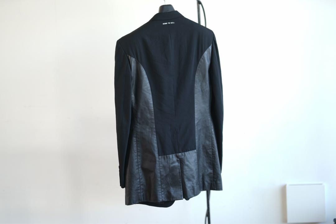 Yohji Yamamoto POUR HOMME 09ss archive Leather switching message jacket Size US XL / EU 56 / 4 - 8 Thumbnail