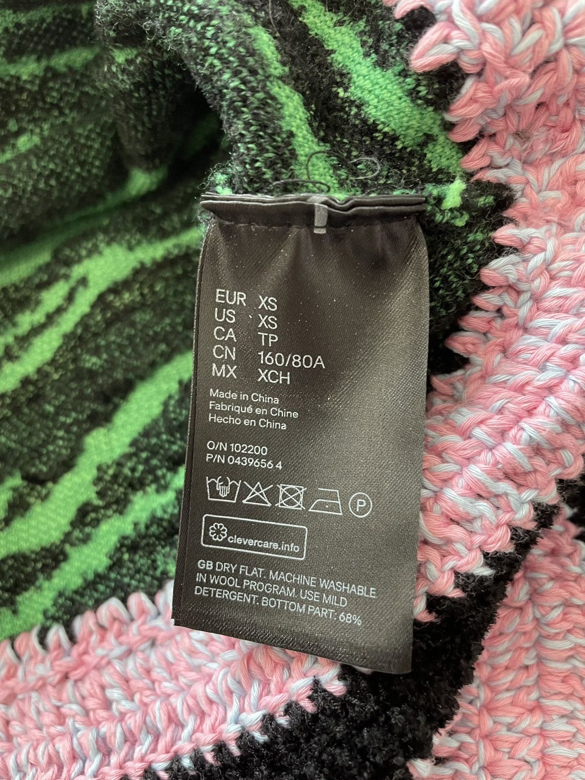 H&M × Kenzo × Vintage Kenzo x H&M Green/Pink Tiger Pattern Knit Sweater Size XS / US 0-2 / IT 36-38 - 6 Thumbnail