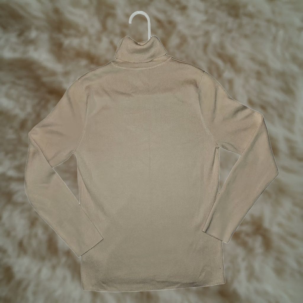 Vintage Chico's Pullover Sweater Beige Turtleneck Long Sleeve Lightweight Classic, Preppy, Teacher Womens Size 1 Regular Size XS / US 0-2 / IT 36-38 - 1 Thumbnail
